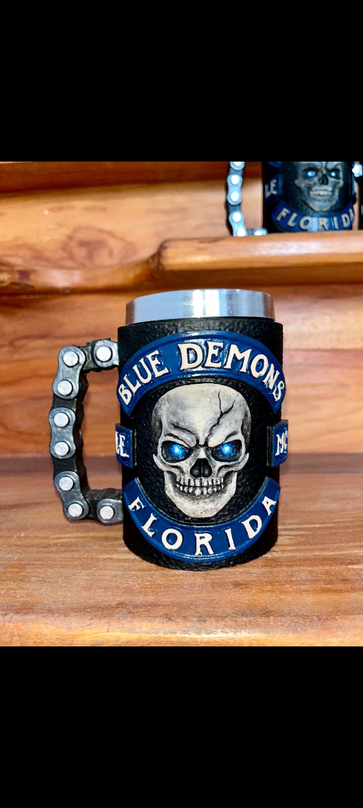 Caneca 3D em resina  MOTOCLUBE BLUE DEMONS FLORIDA EUA