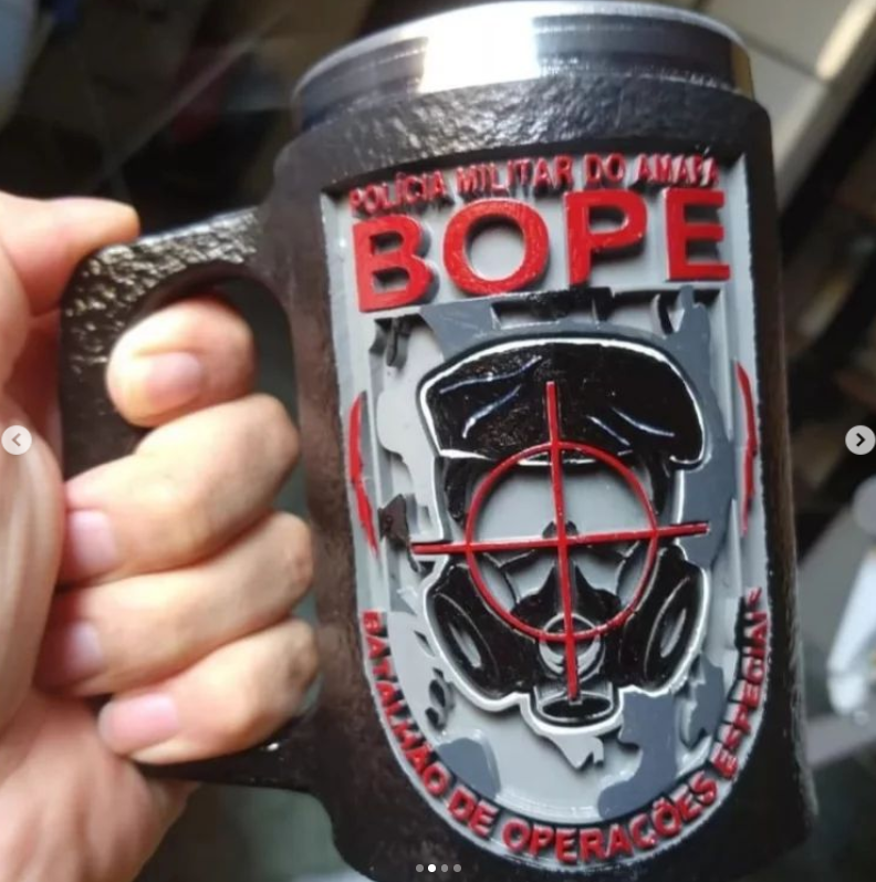 Caneca 3D BOPE AP em resina 