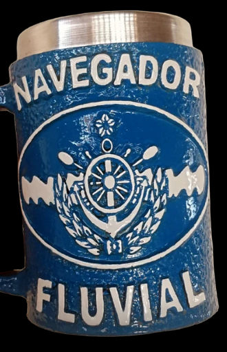 Caneca 3D em resina NAVEGADOR FLUVIAL