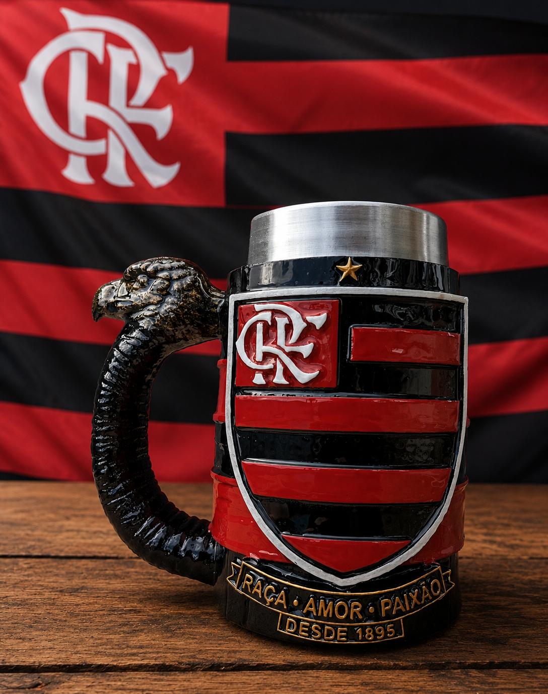 CANECA FLAMENGO 450ML em resina copo termico