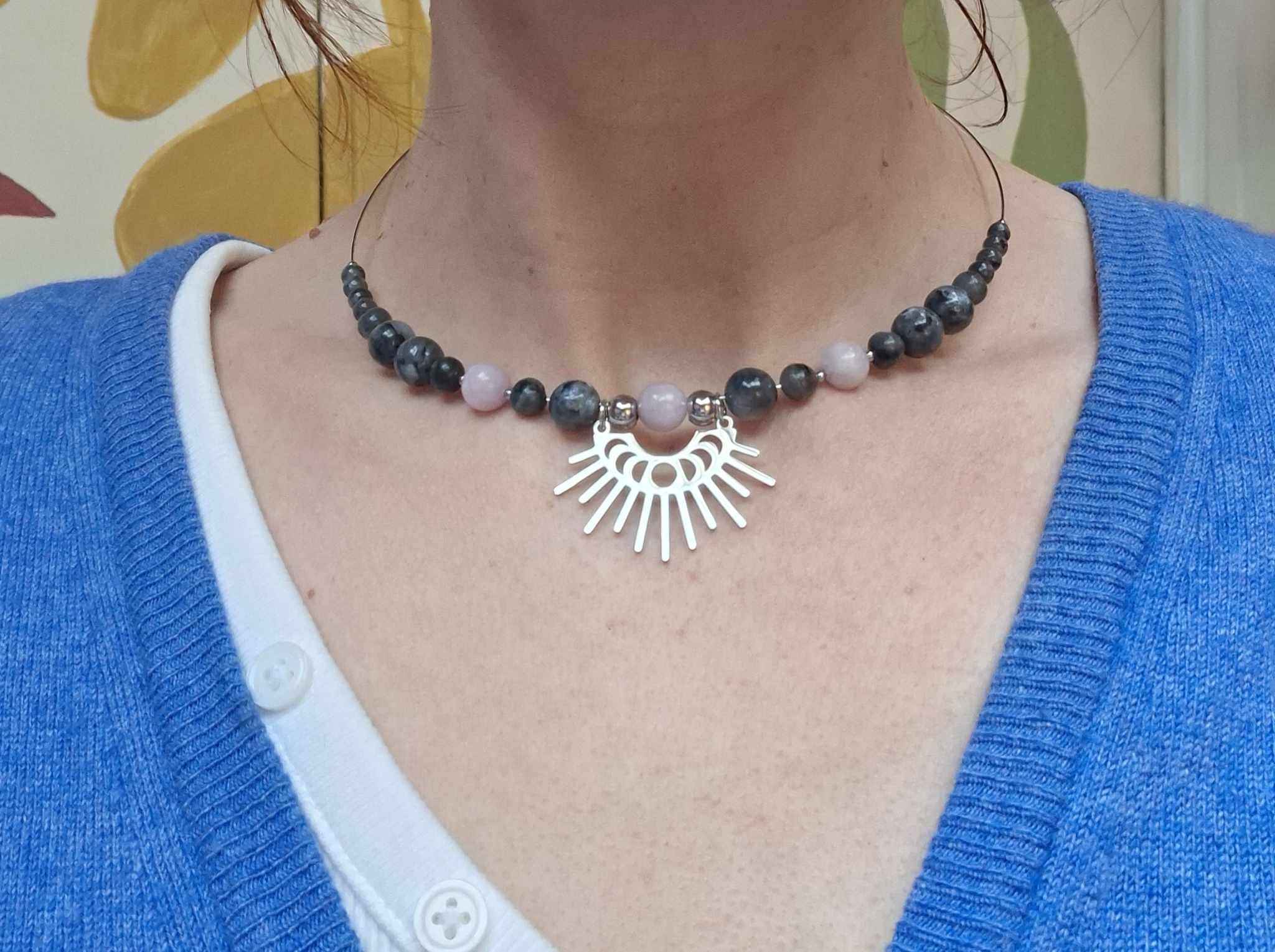 Collier déesse "Soleil et Lune"