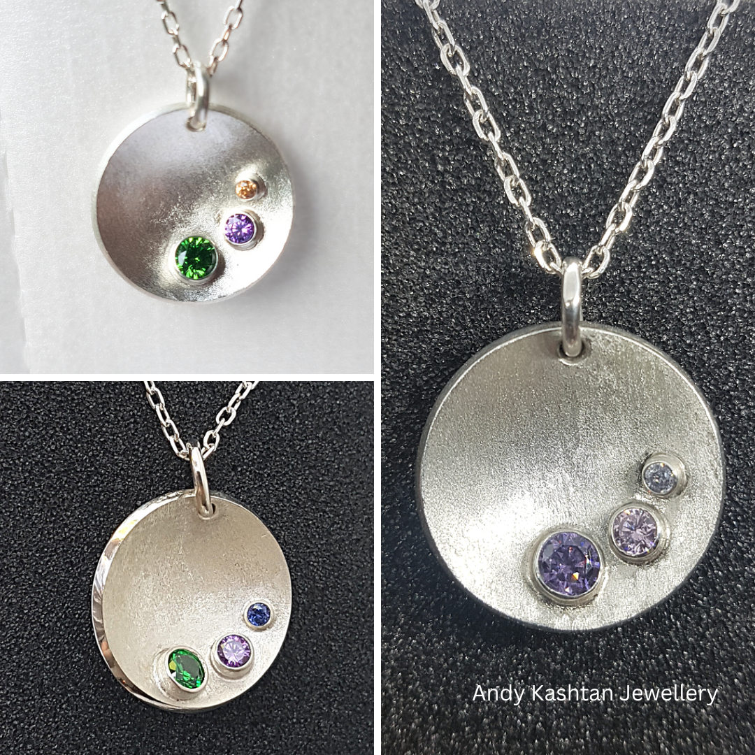 Three-Stone Pendant Necklace | Silver