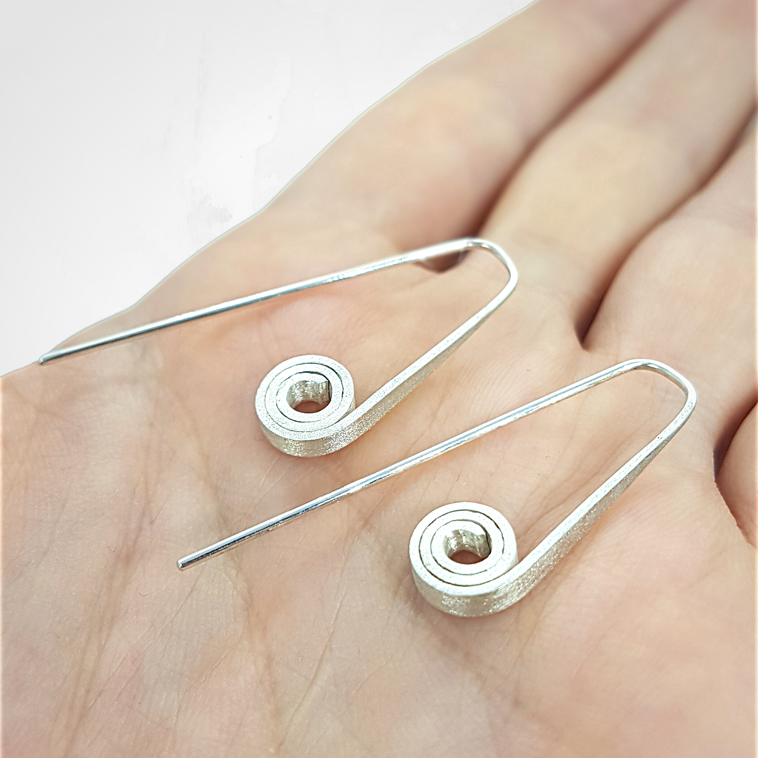 Spiral Threader Earrings | Silver