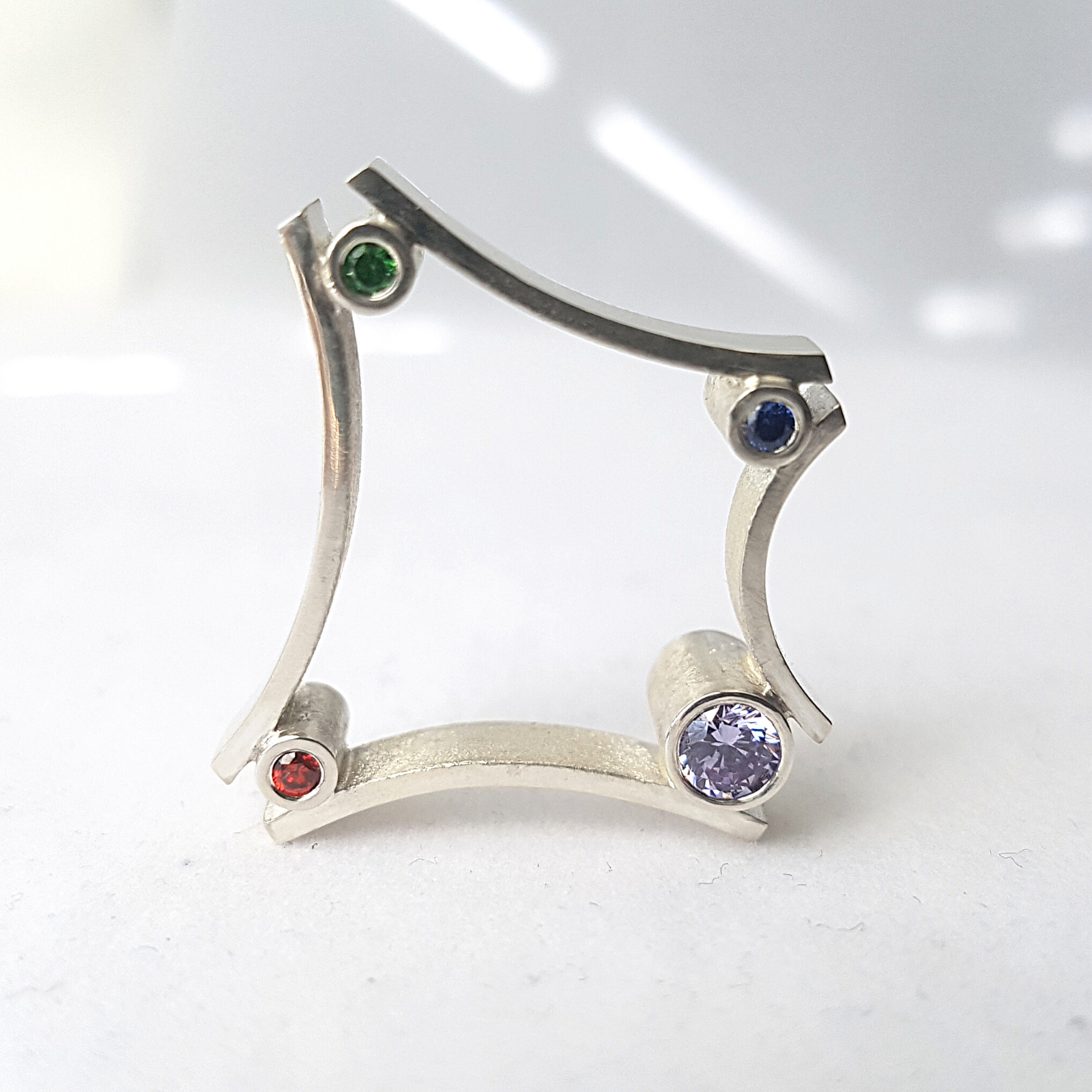 Square Ring | Cubic Zirconia | Silver