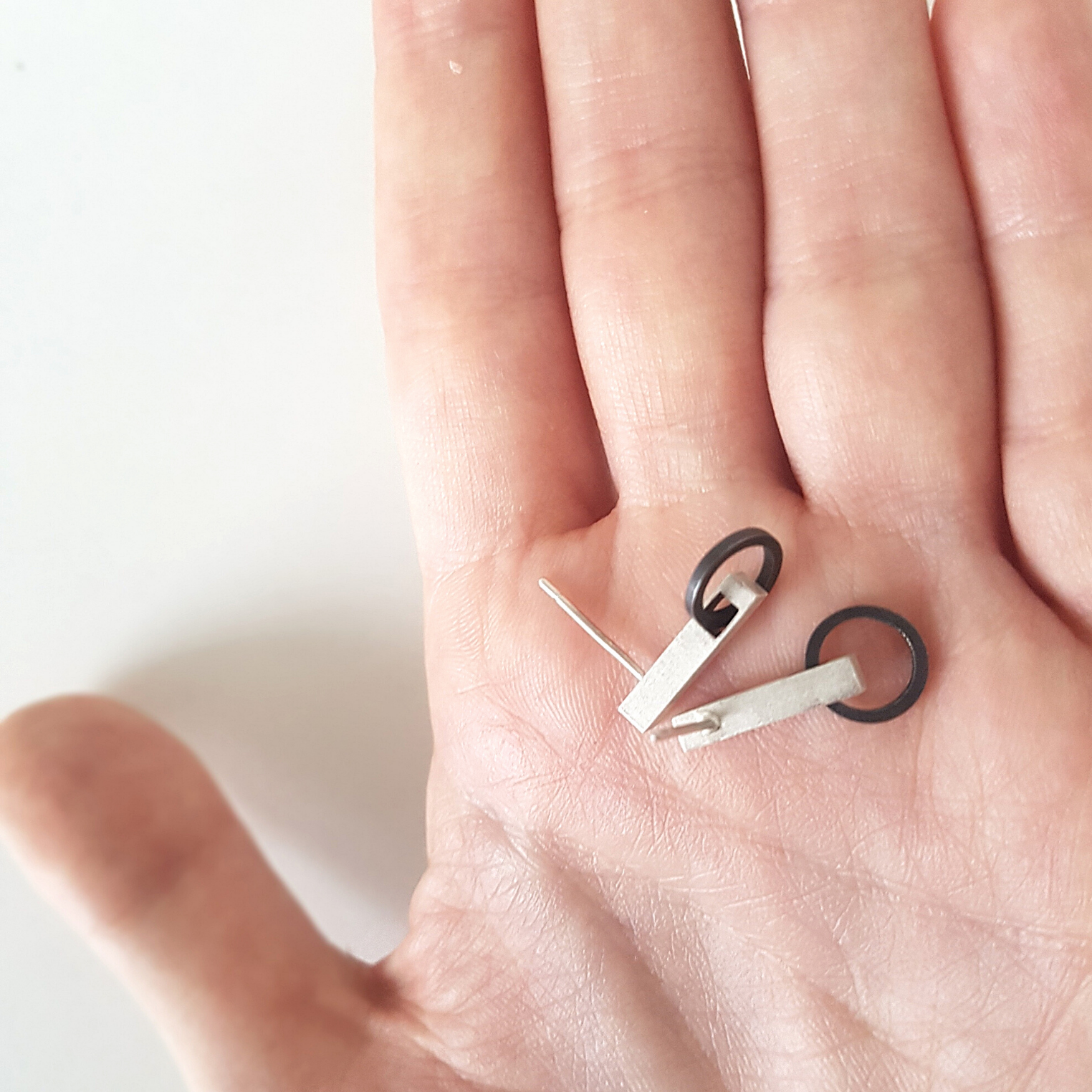 Minimalist Drop Earrings | Silver