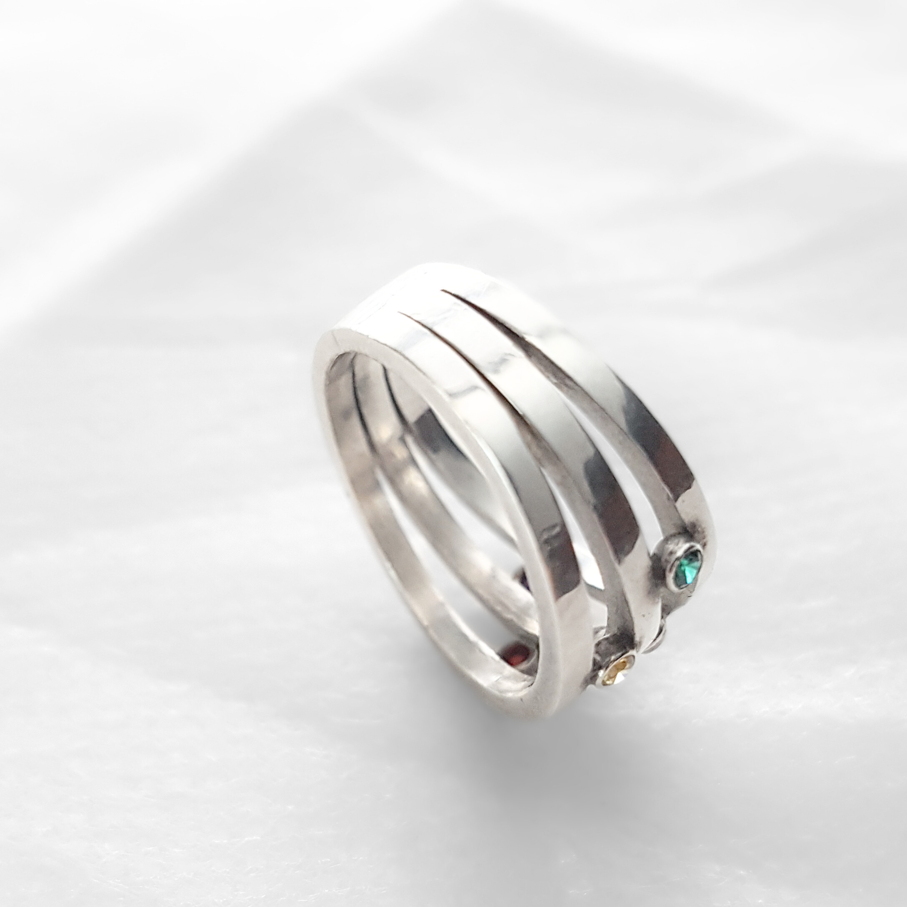 Trio Ring | Cubic Zirconia | Silver