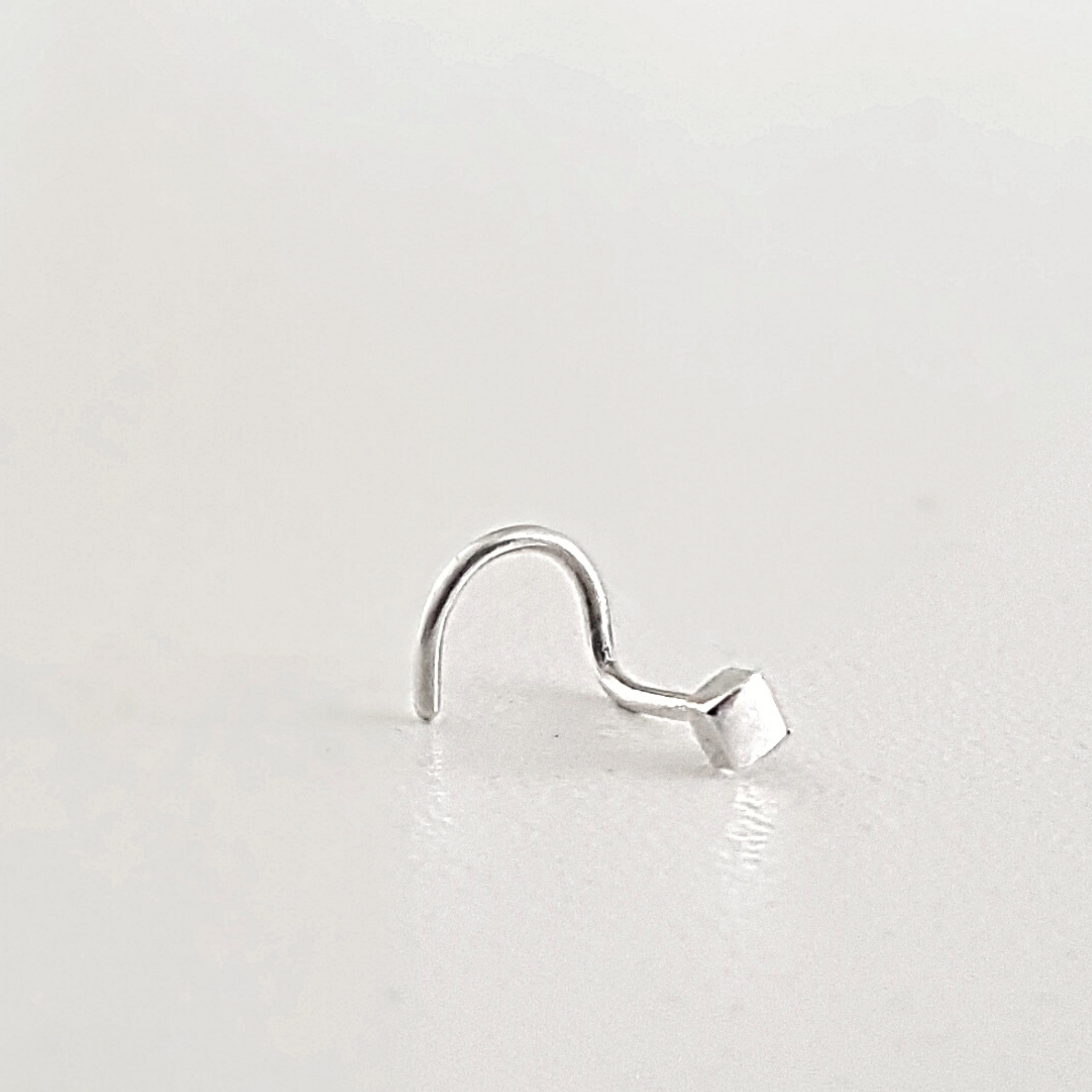 Screw Hook Nose Stud | Silver