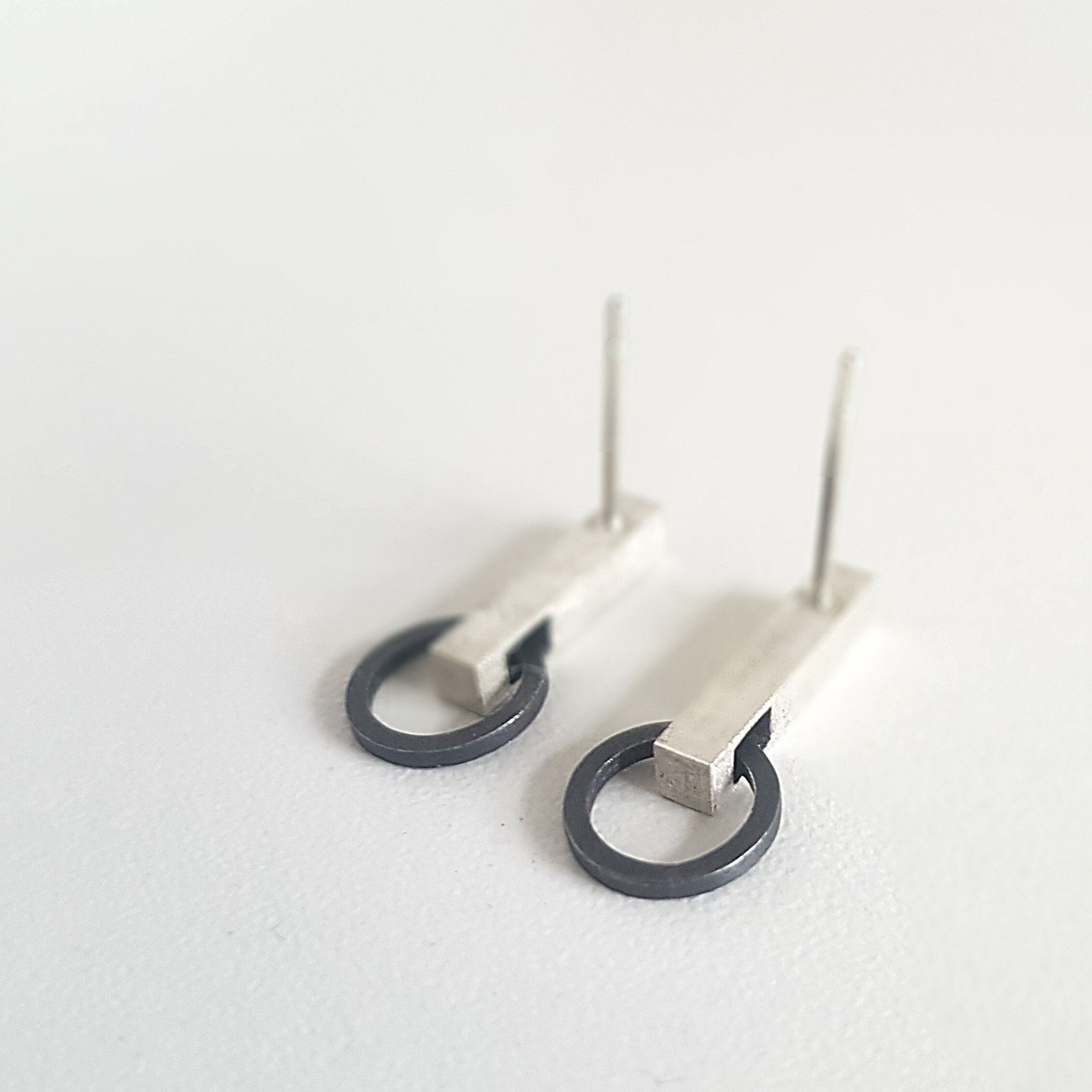 Minimalist Drop Earrings | Silver