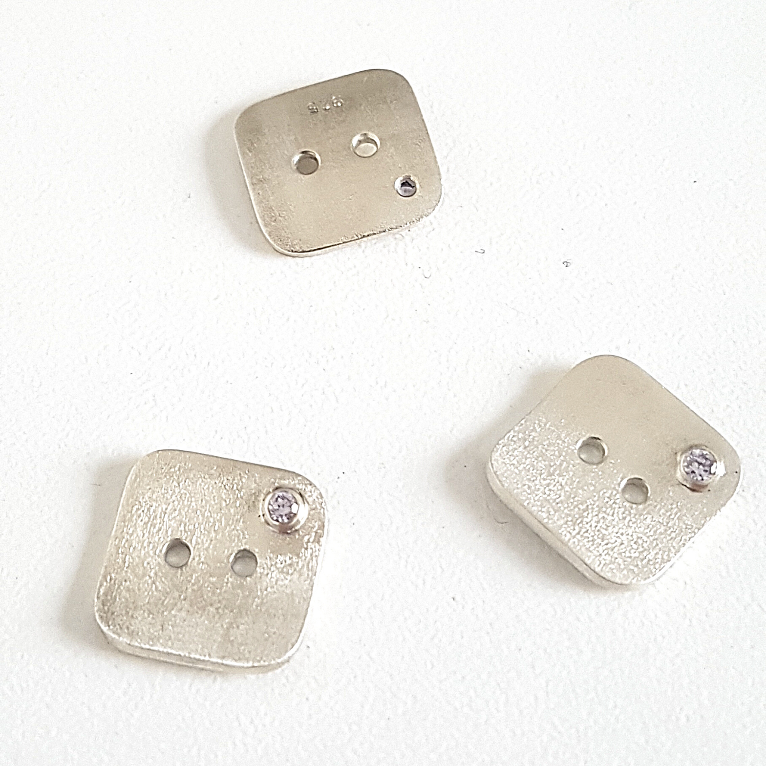 Apparel Buttons | Cubic Zirconia | Silver