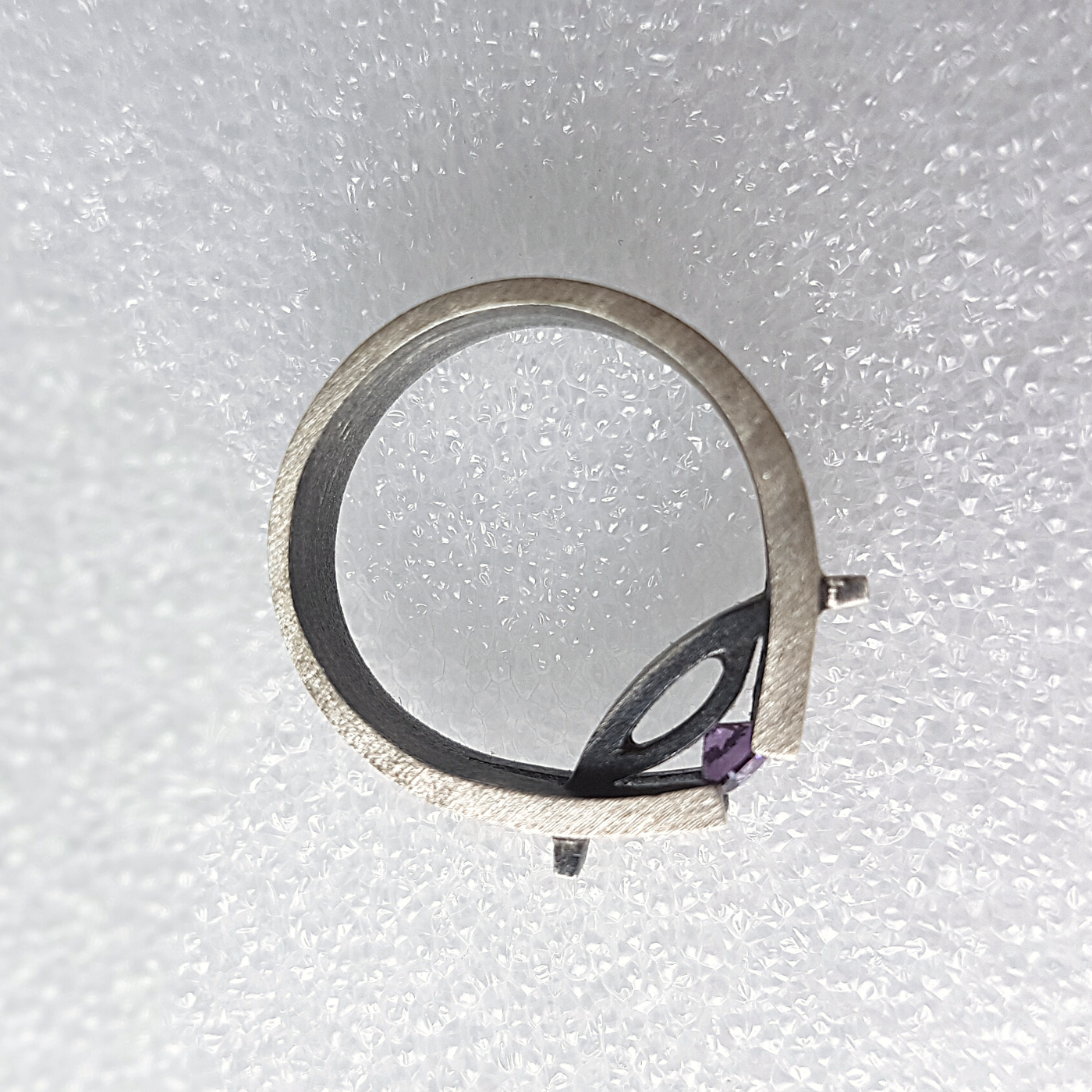 Bridge Ring | Cubic Zirconia | Silver