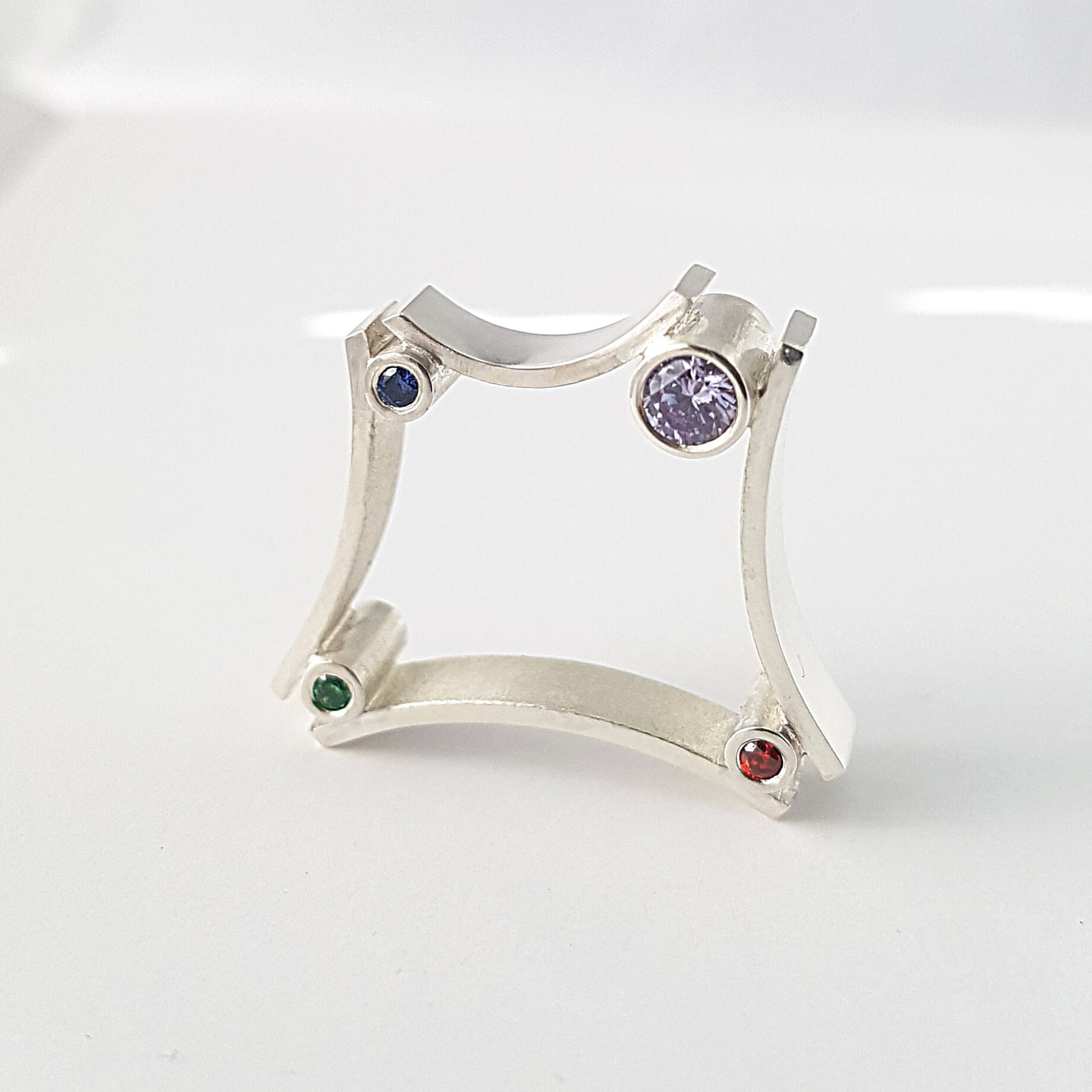 Square Ring | Cubic Zirconia | Silver