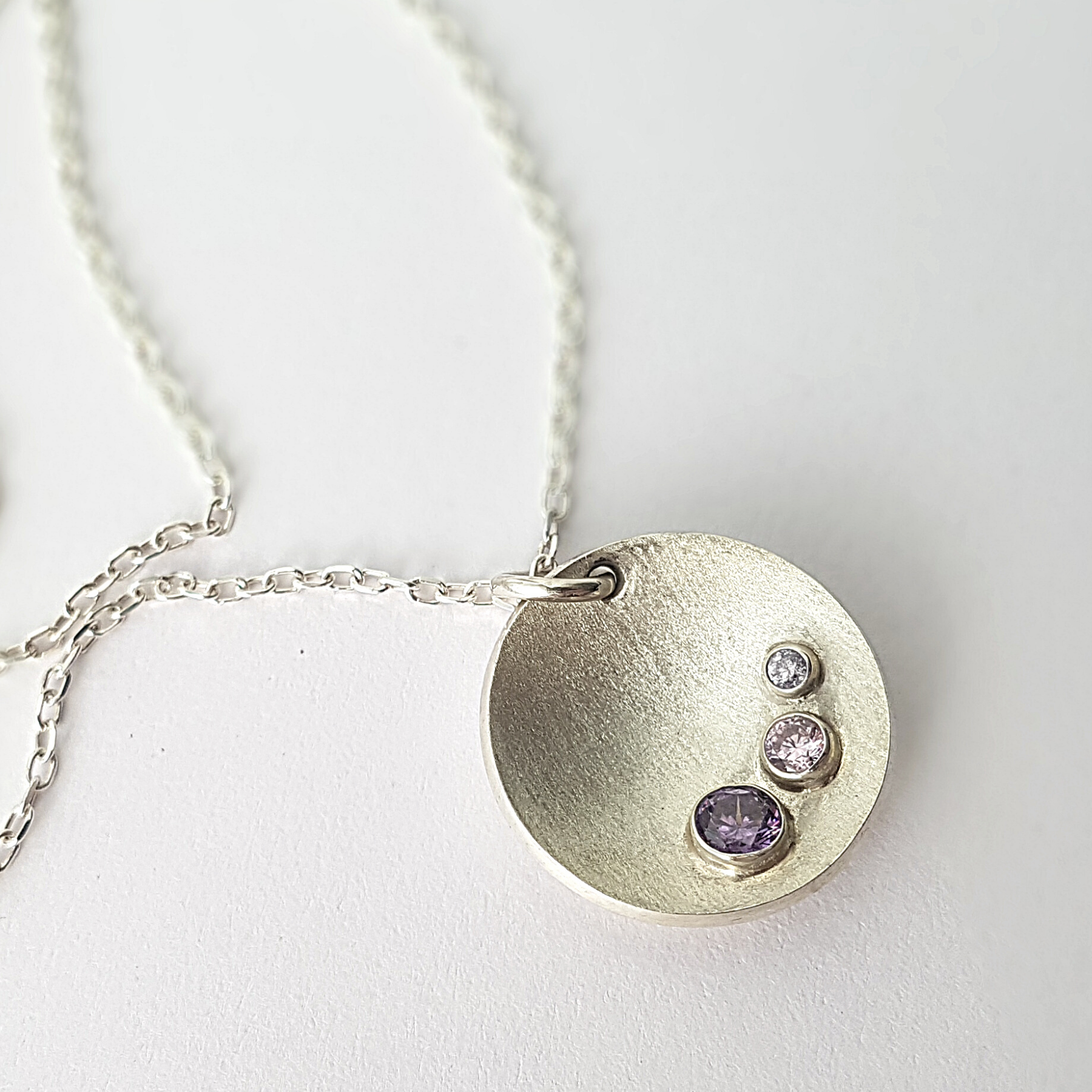 Three-Stone Pendant Necklace | Silver