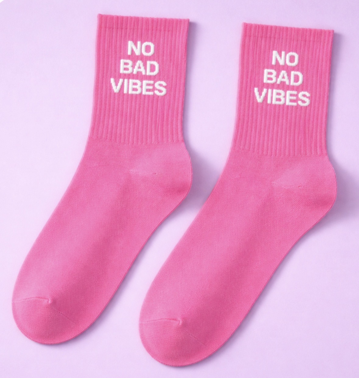 No Bad Vibes” Crew Socks
