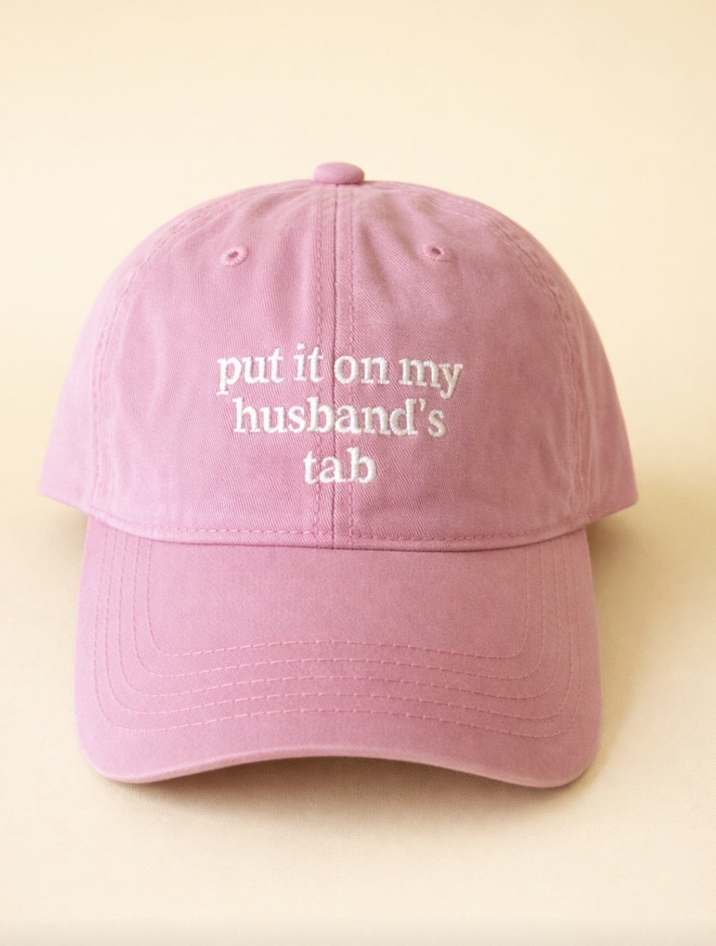 Put It On My Husband’s Tab Cap (Pink)