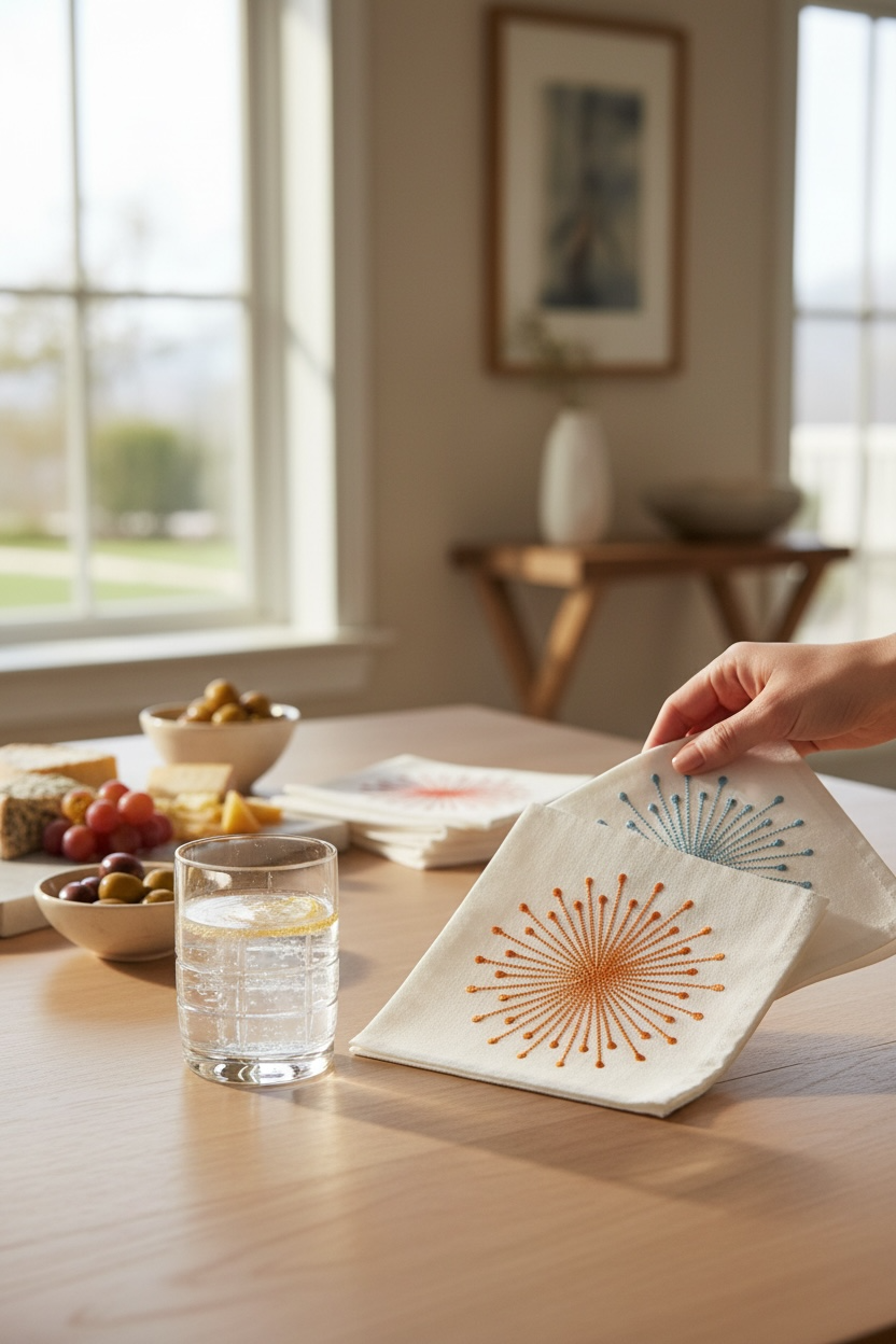 Juego de Servilletas cocteleras de algodón