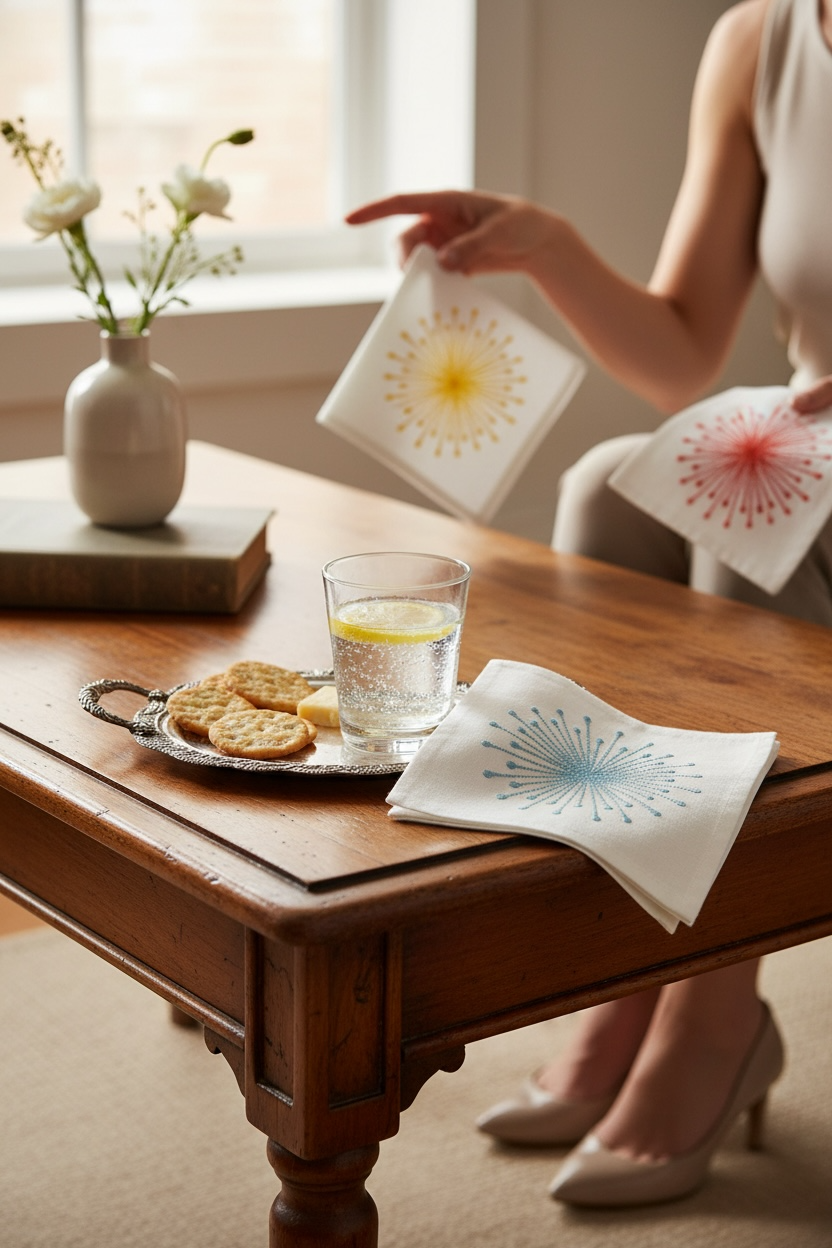 Juego de Servilletas cocteleras de algodón