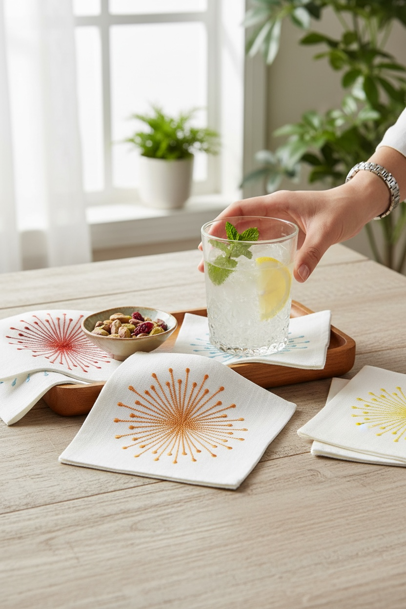 Juego de Servilletas cocteleras de algodón