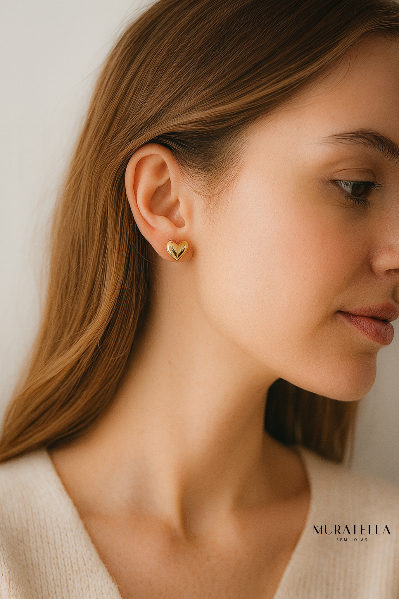 Brincos de Coração Banho de Ouro