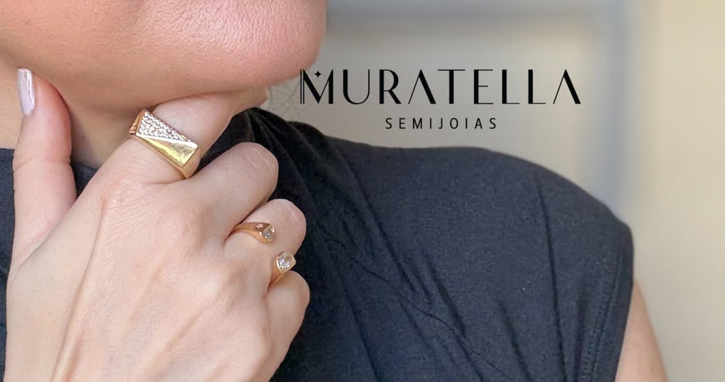 Anel Geométrico Banhado a Ouro