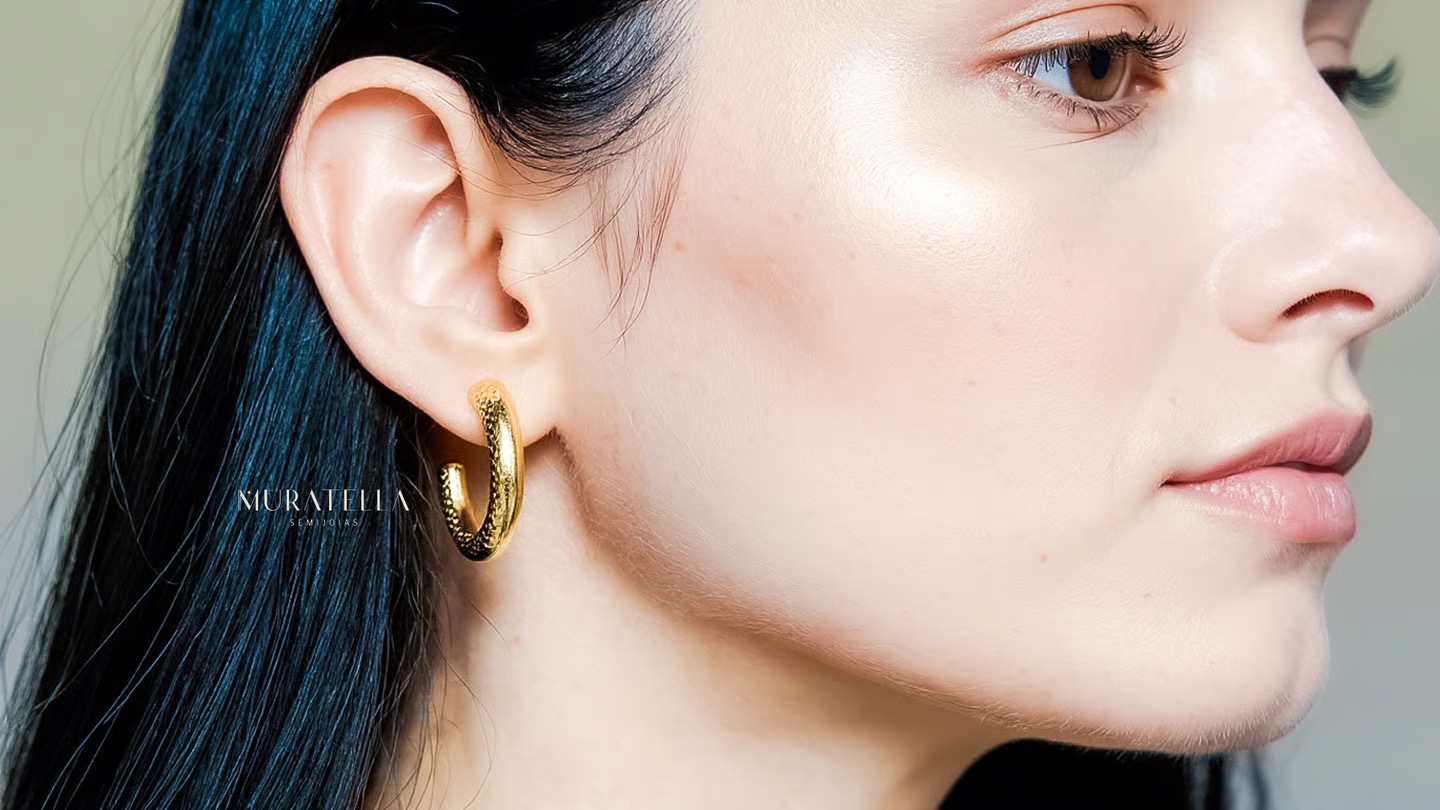 Argolas Médias Banhadas à Ouro