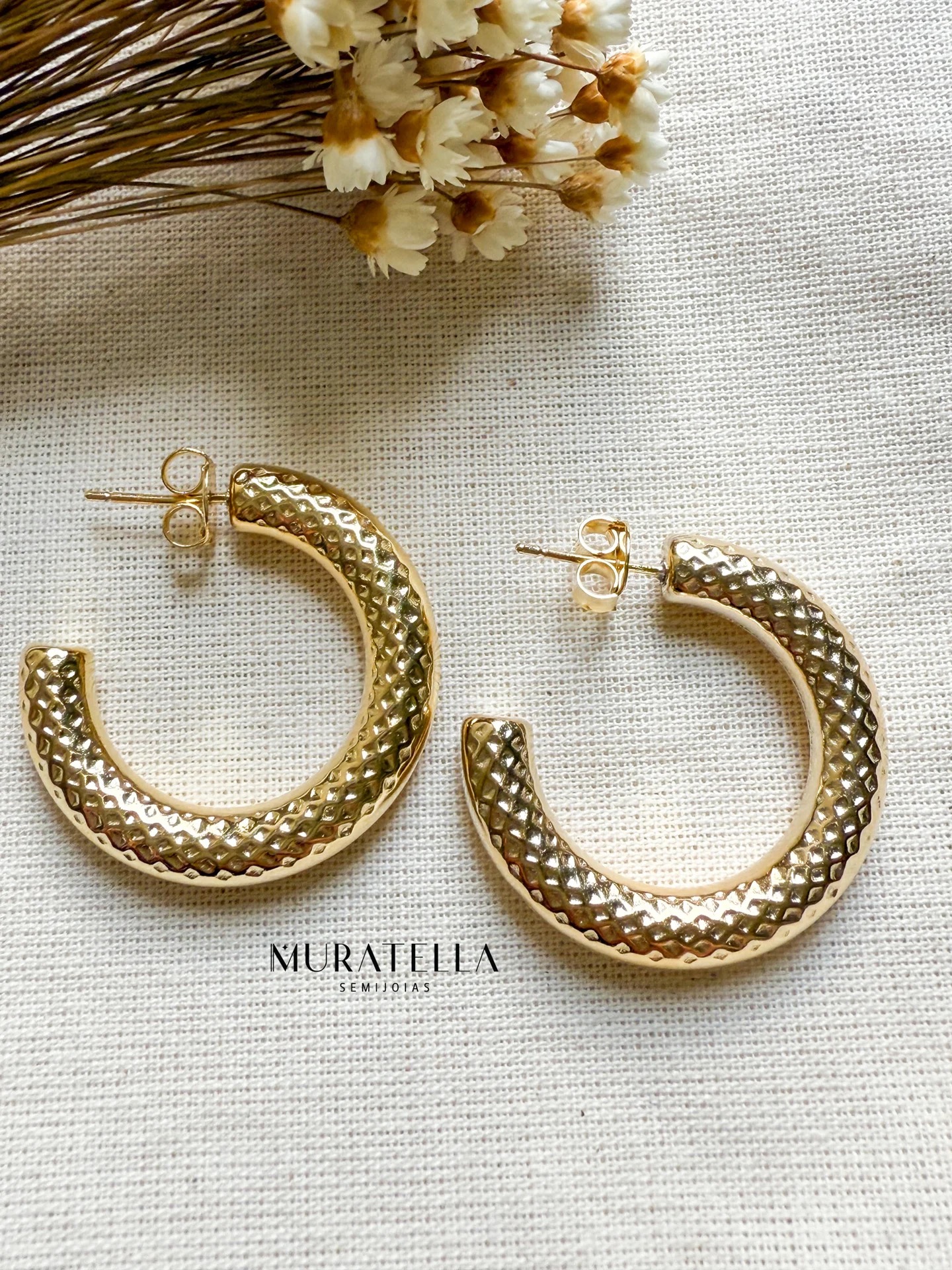 Argolas Médias Banhadas à Ouro