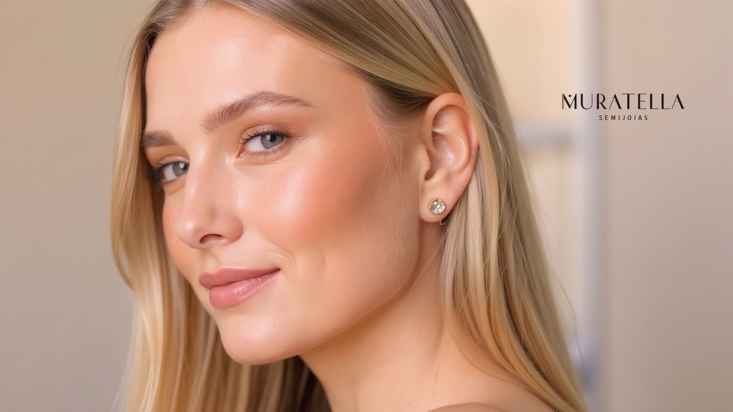 Brincos Ponto de Luz em Zircônias