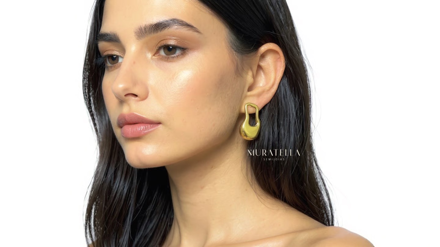 Brinco Orgânico Banhado à Ouro