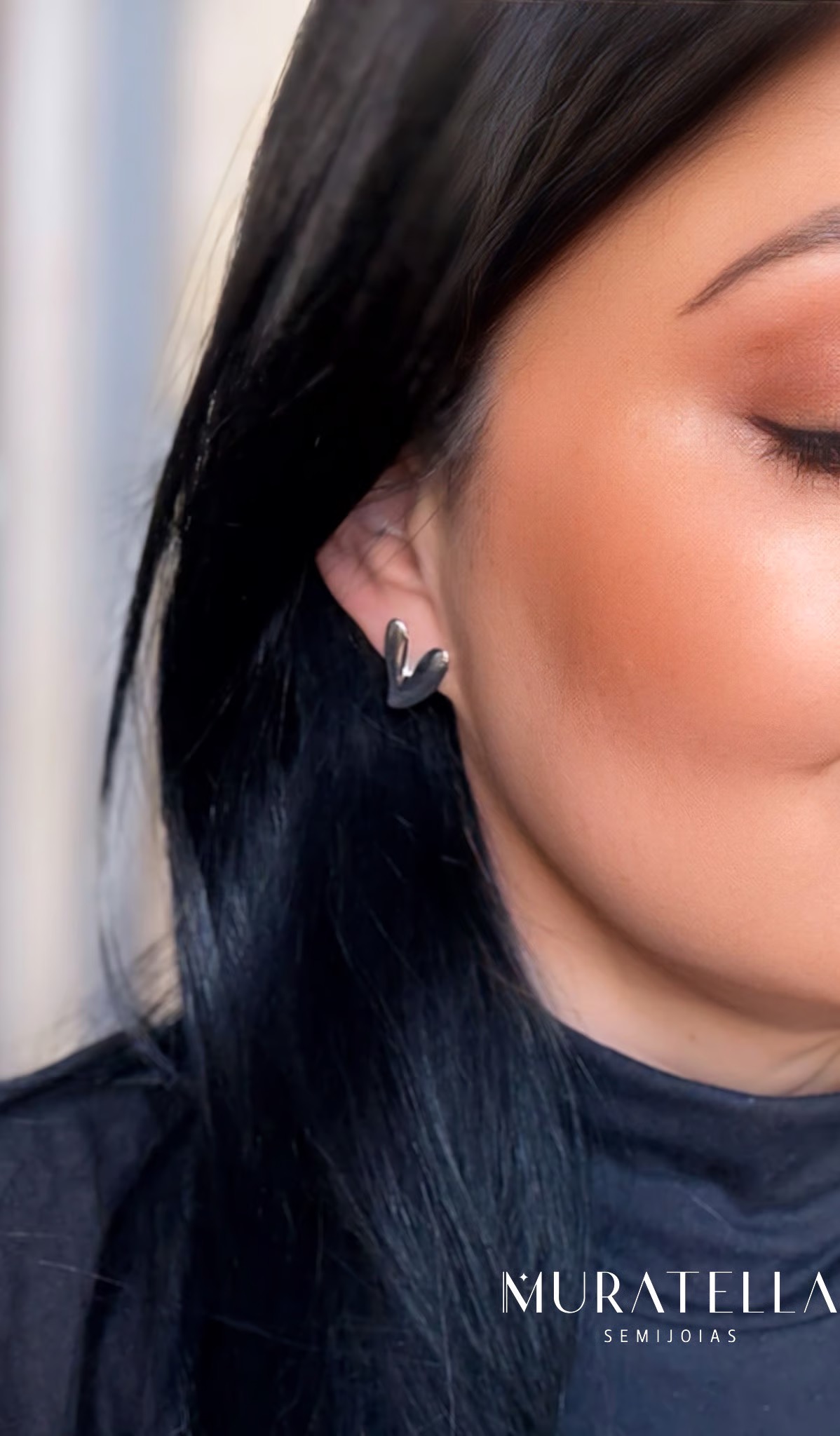 Brinco Coração Pequeno Banho de Ouro e Prata