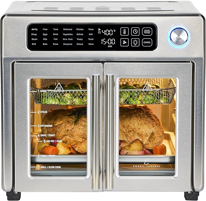 Emeril Lagasse Stainless Steel Air Fryer Oven With French doors 