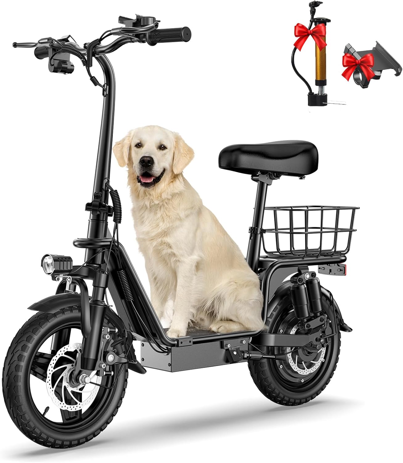 Electric Scooter with Storage Basket