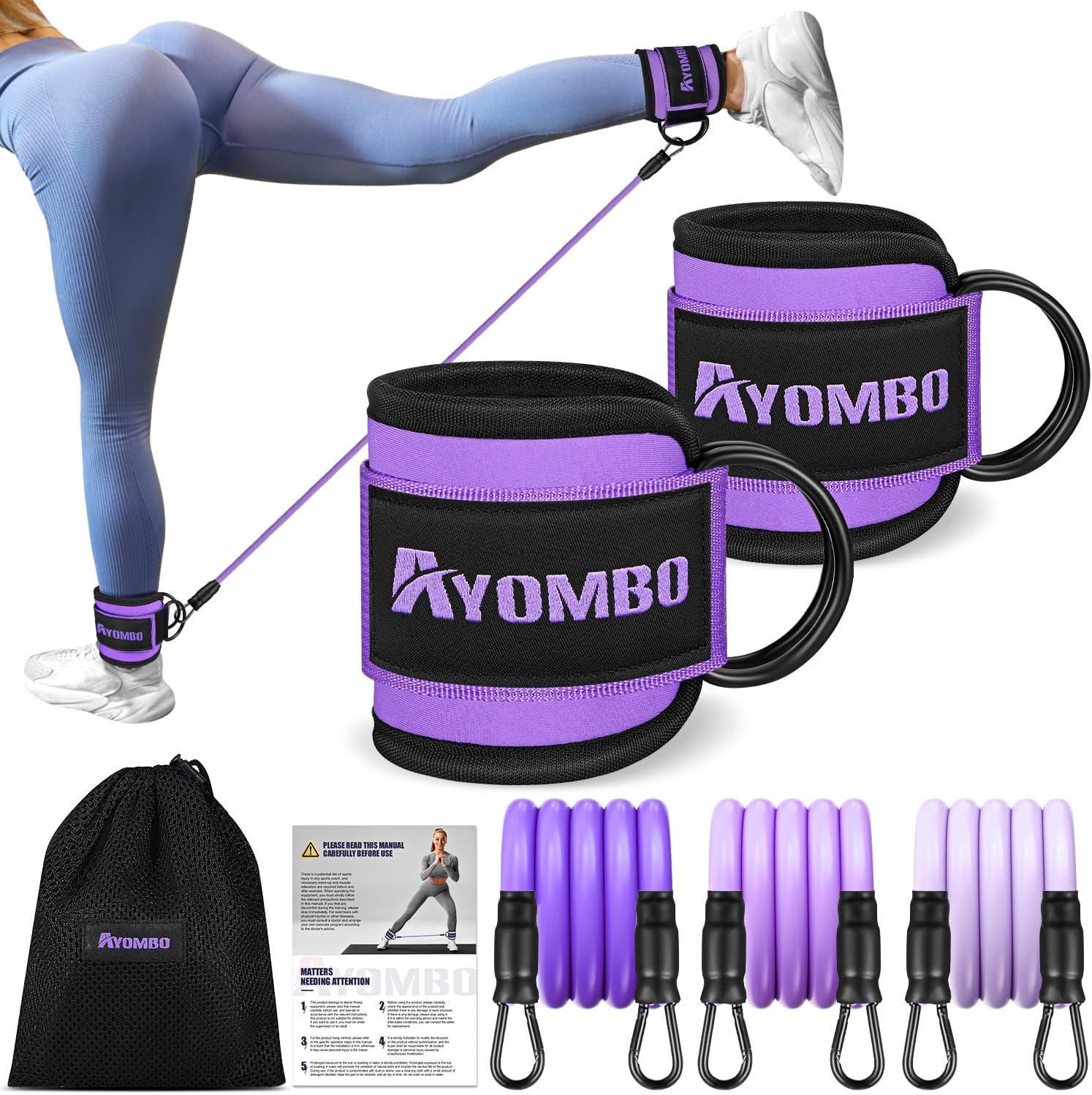 Ayombo Ankle Resistance Bands Set