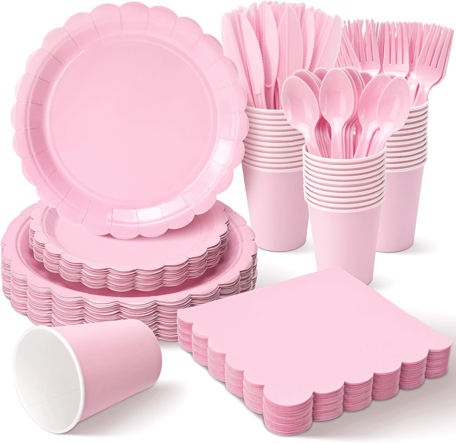 Pink Party Disposable Tableware Set