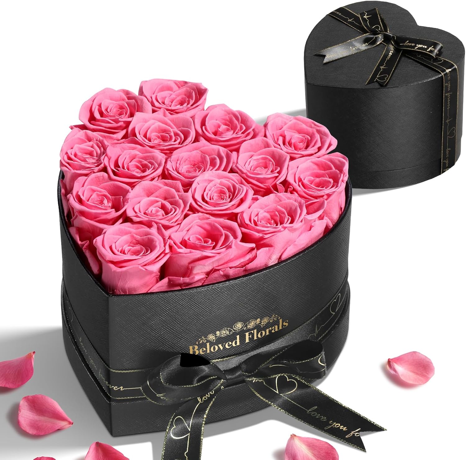 Heart-Shaped Pink Rose Box