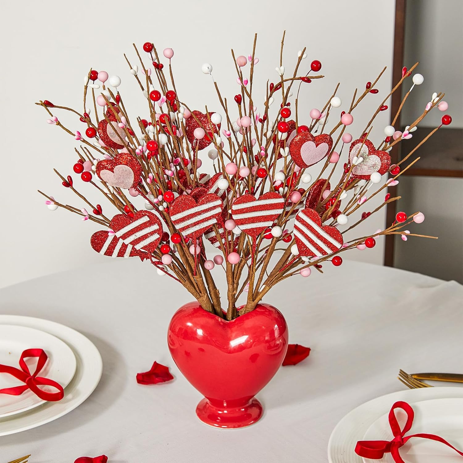 Valentine's Day Heart Bouquet Centerpiece