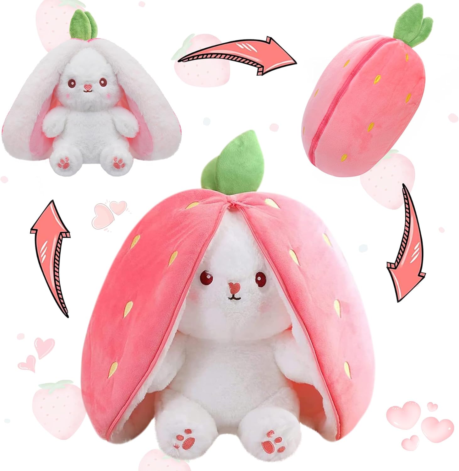 Strawberry Bunny Plush Toy