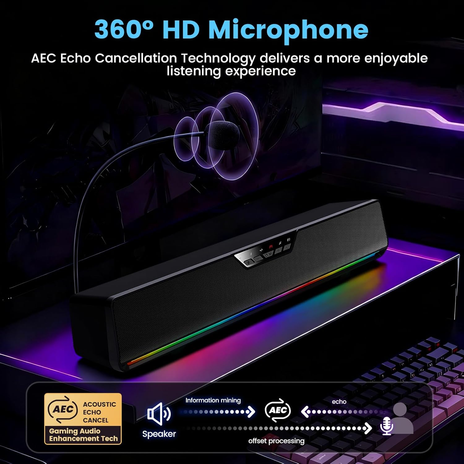 360° HD Microphone Soundbar