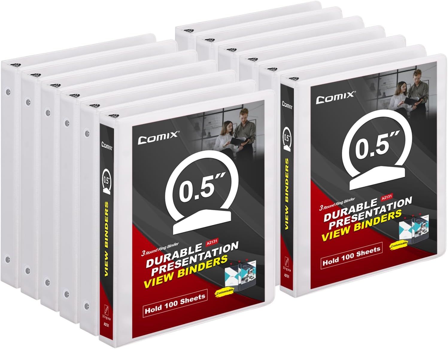 Comix Durable Presentation View Binders, 0.5"