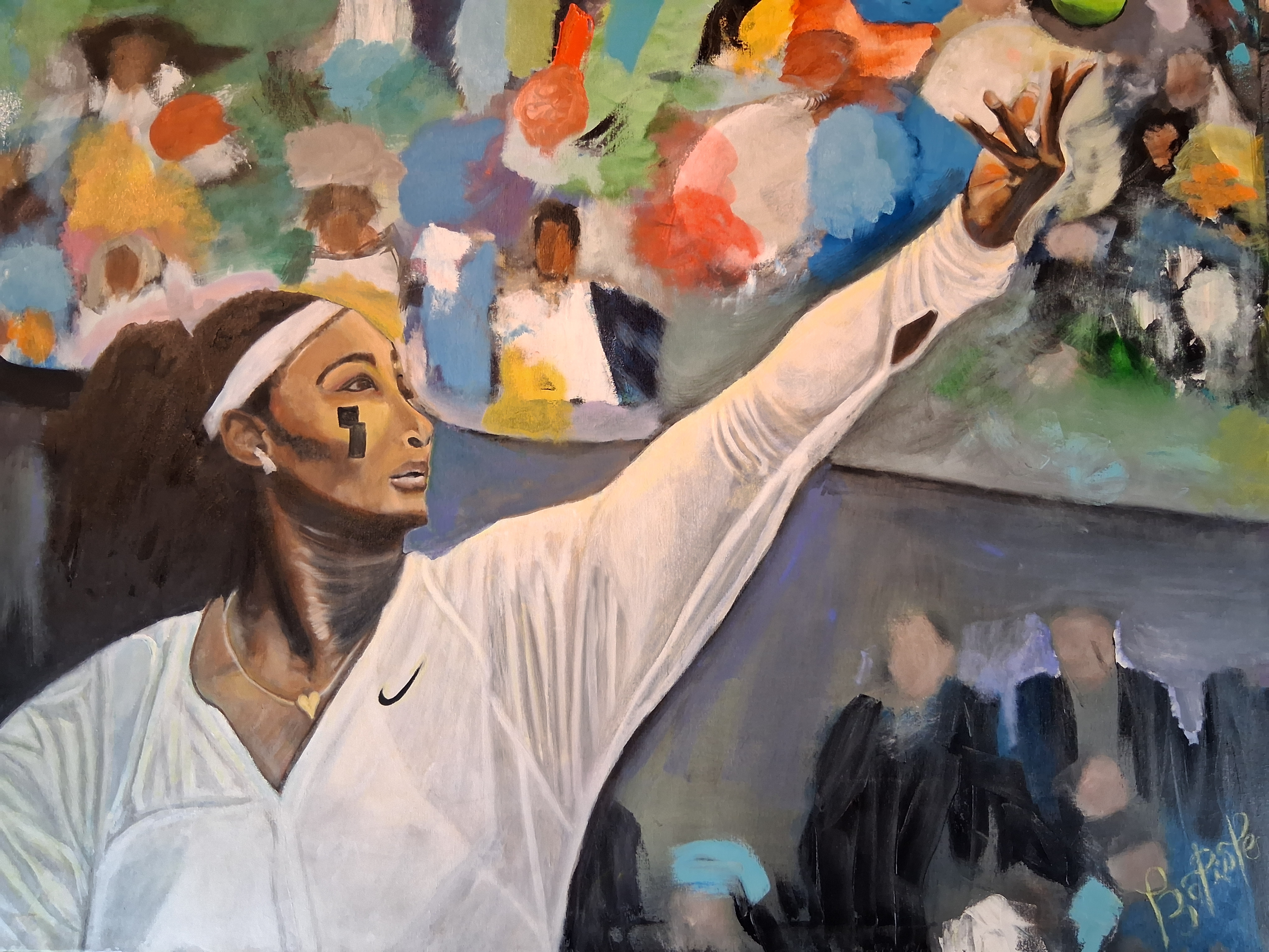 Tennis Champion Portrait Painting