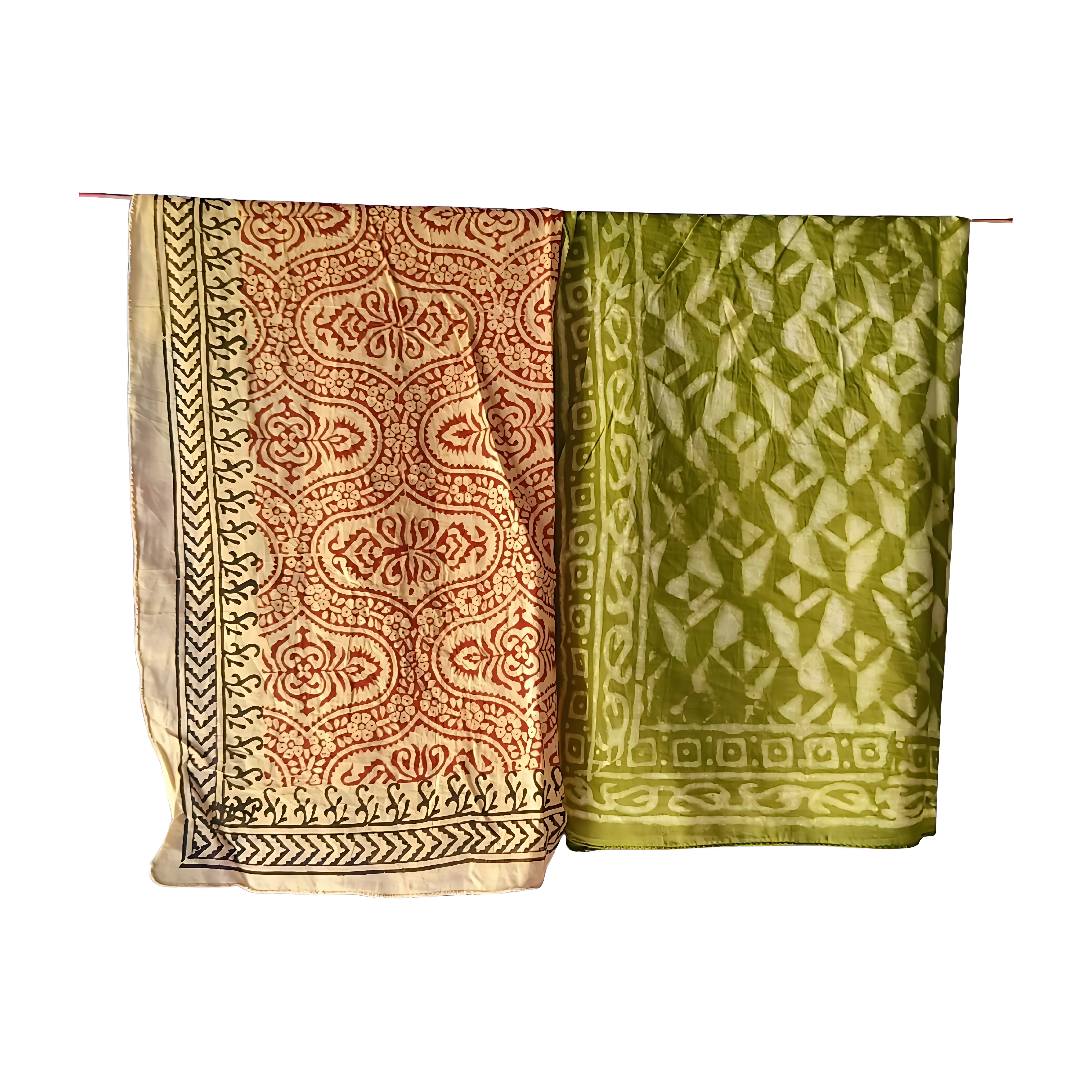 Indian Artisan Bandana Pack – 5 Handmade Cotton Block Print Scarves
