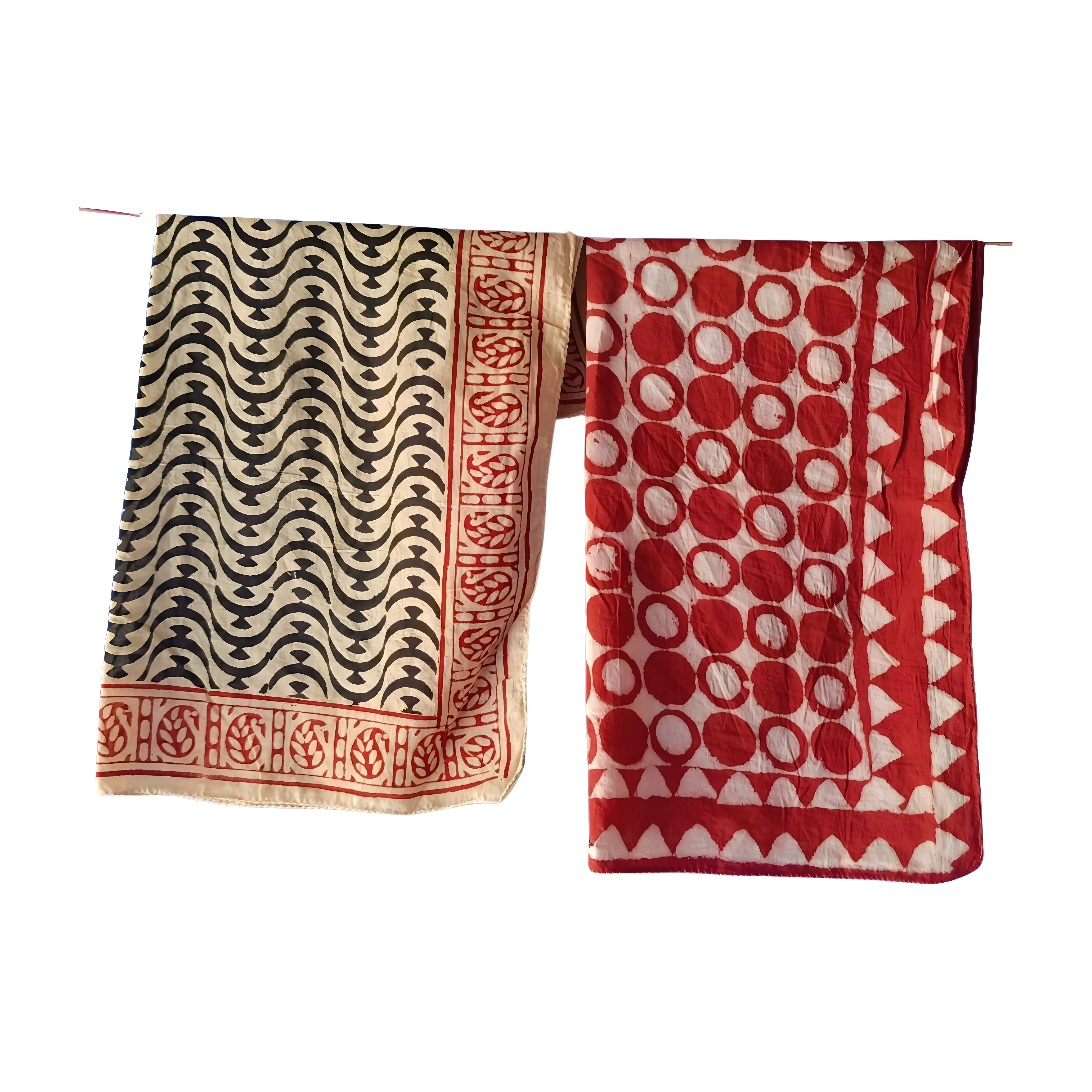 Indian Natural Color Bandanas – Set of 5 Handmade Cotton Scarves
