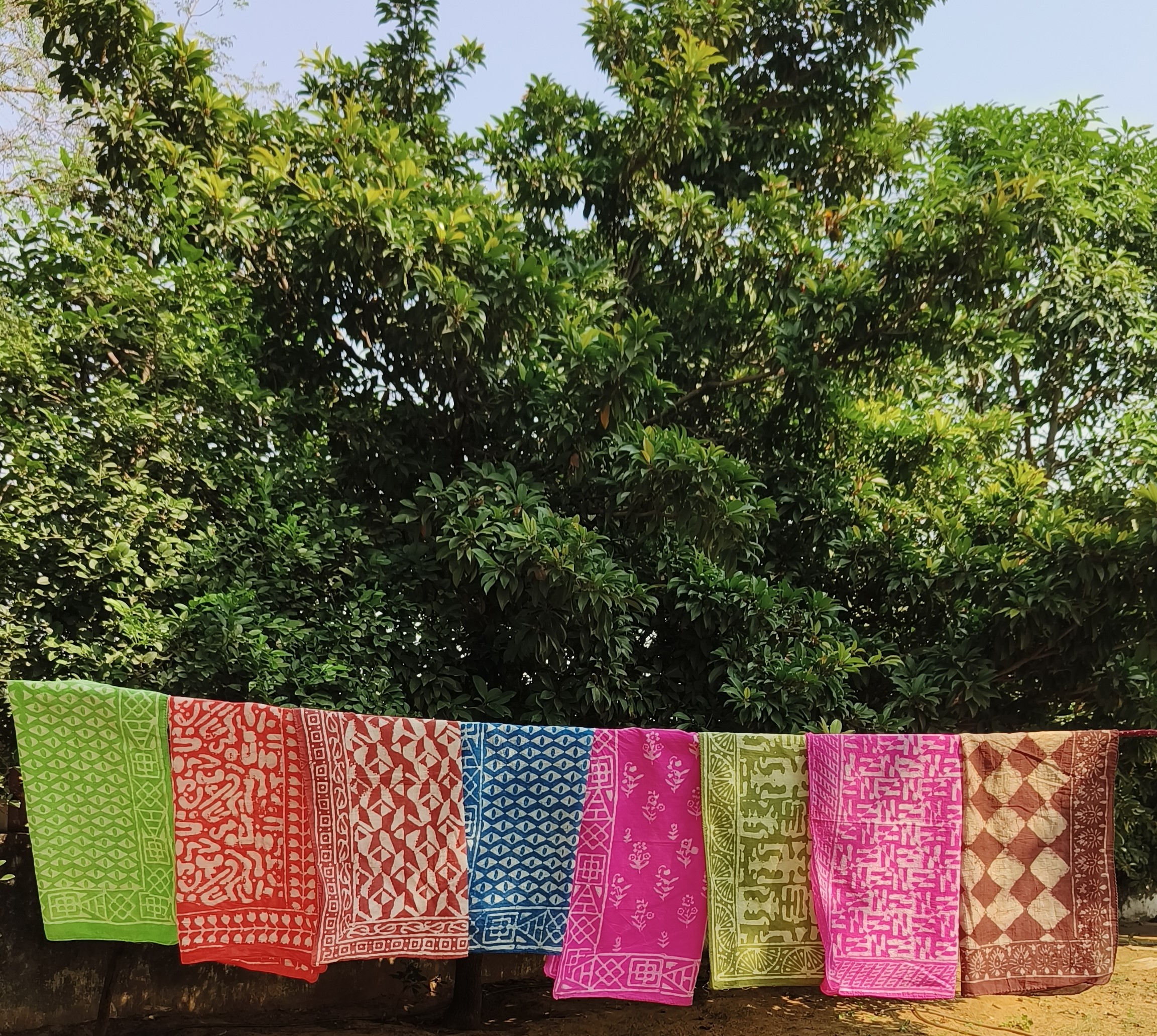 Handcrafted Red and White Cotton Throw