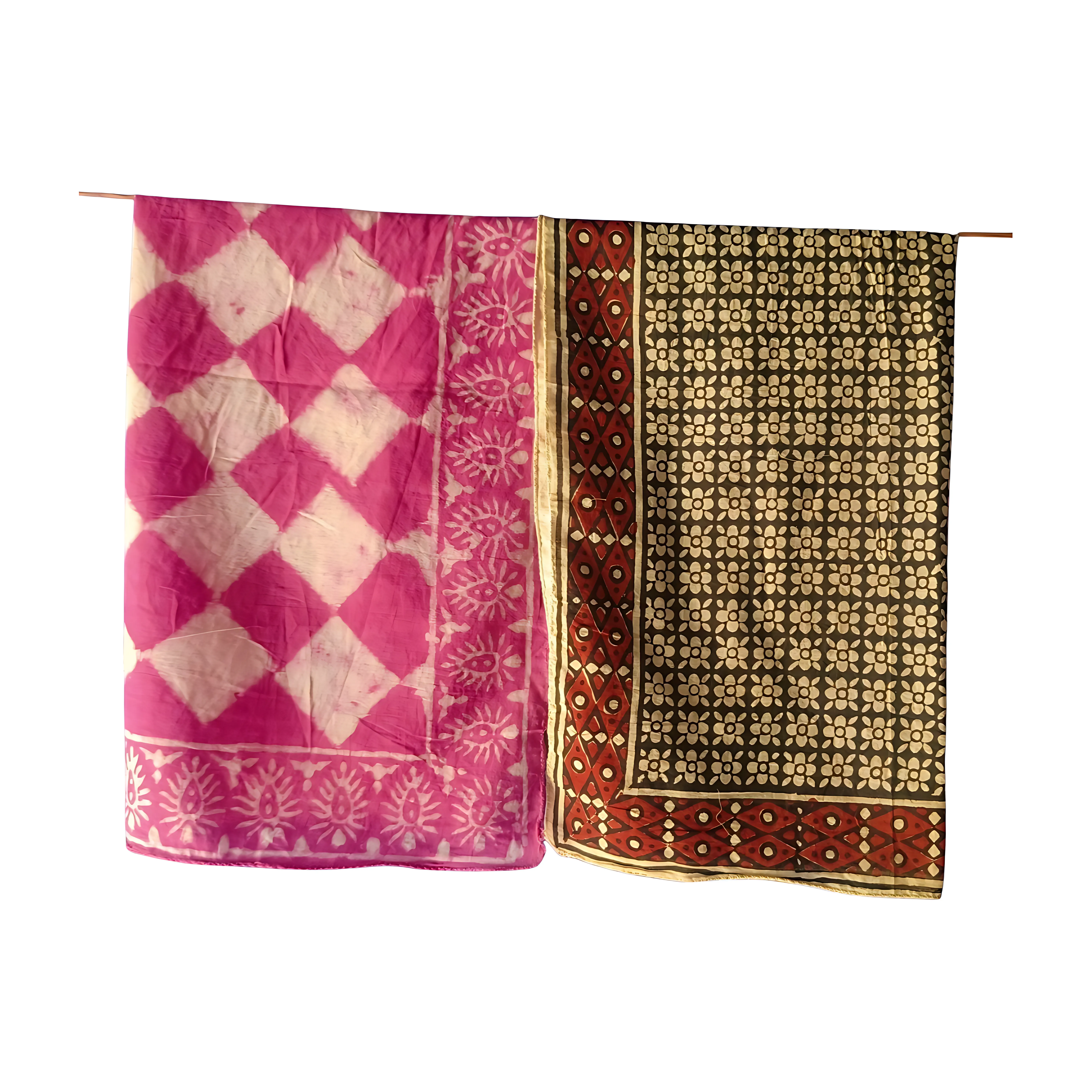 Traditional Block Print Bandanas (Pack of 5) – Natural Cotton Scarves