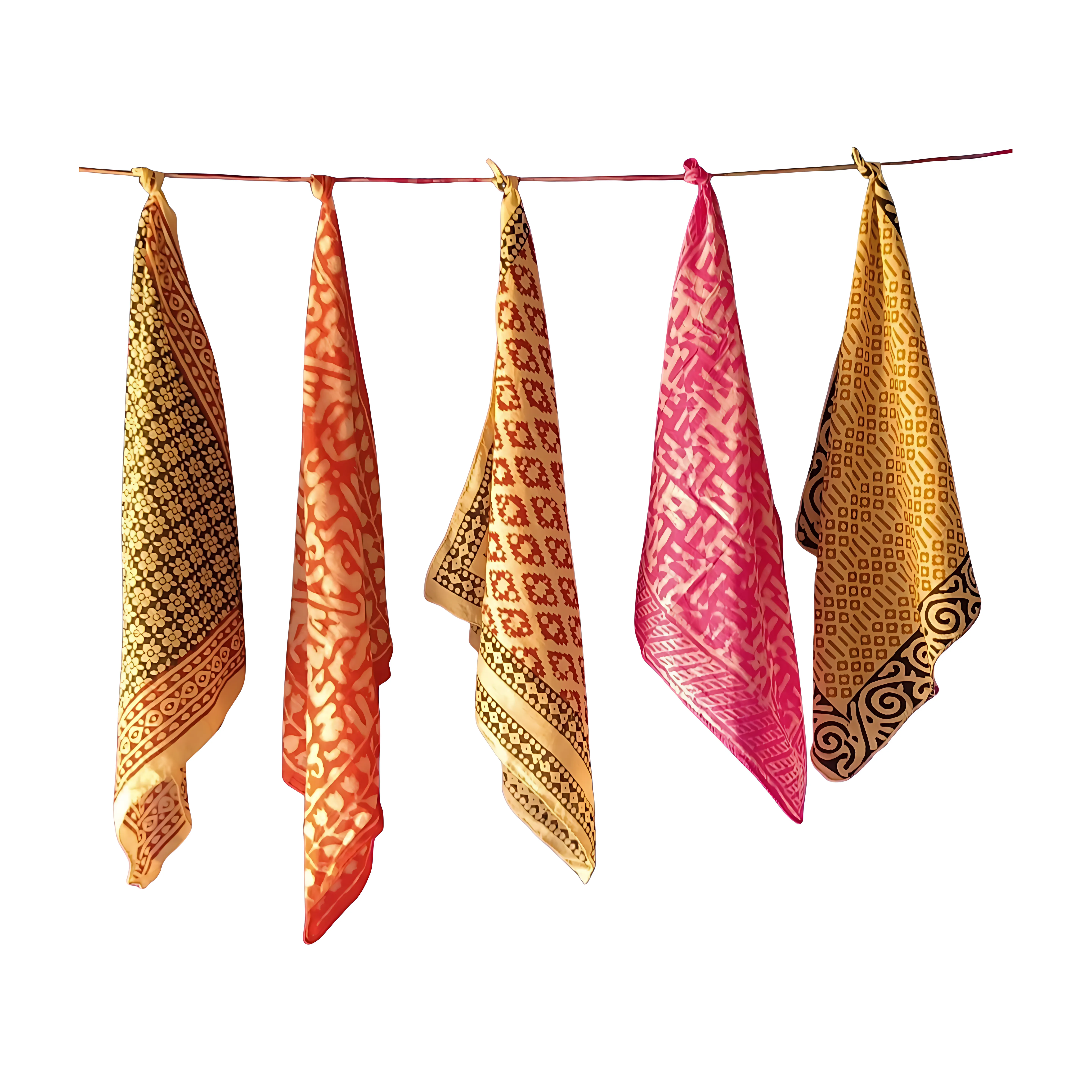 Soft Cotton Bandanas (Pack of 5) – Handmade Natural Block Prints