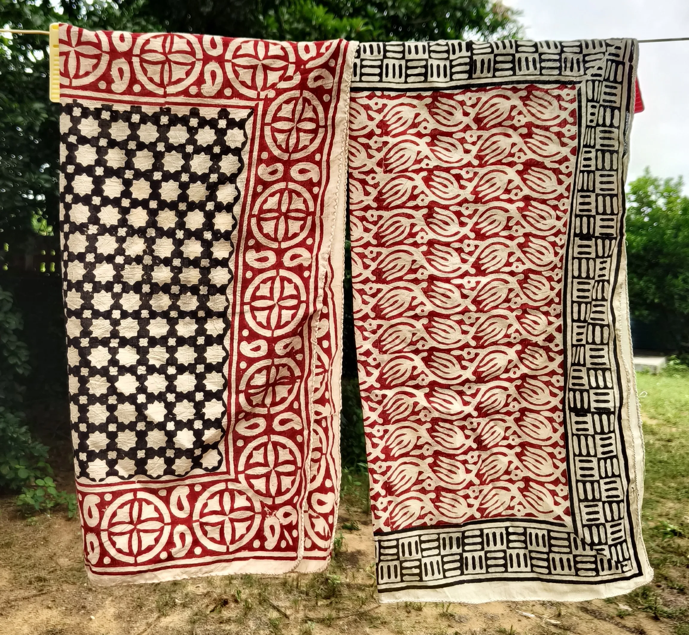 Handmade Block Printed Cotton Scarves