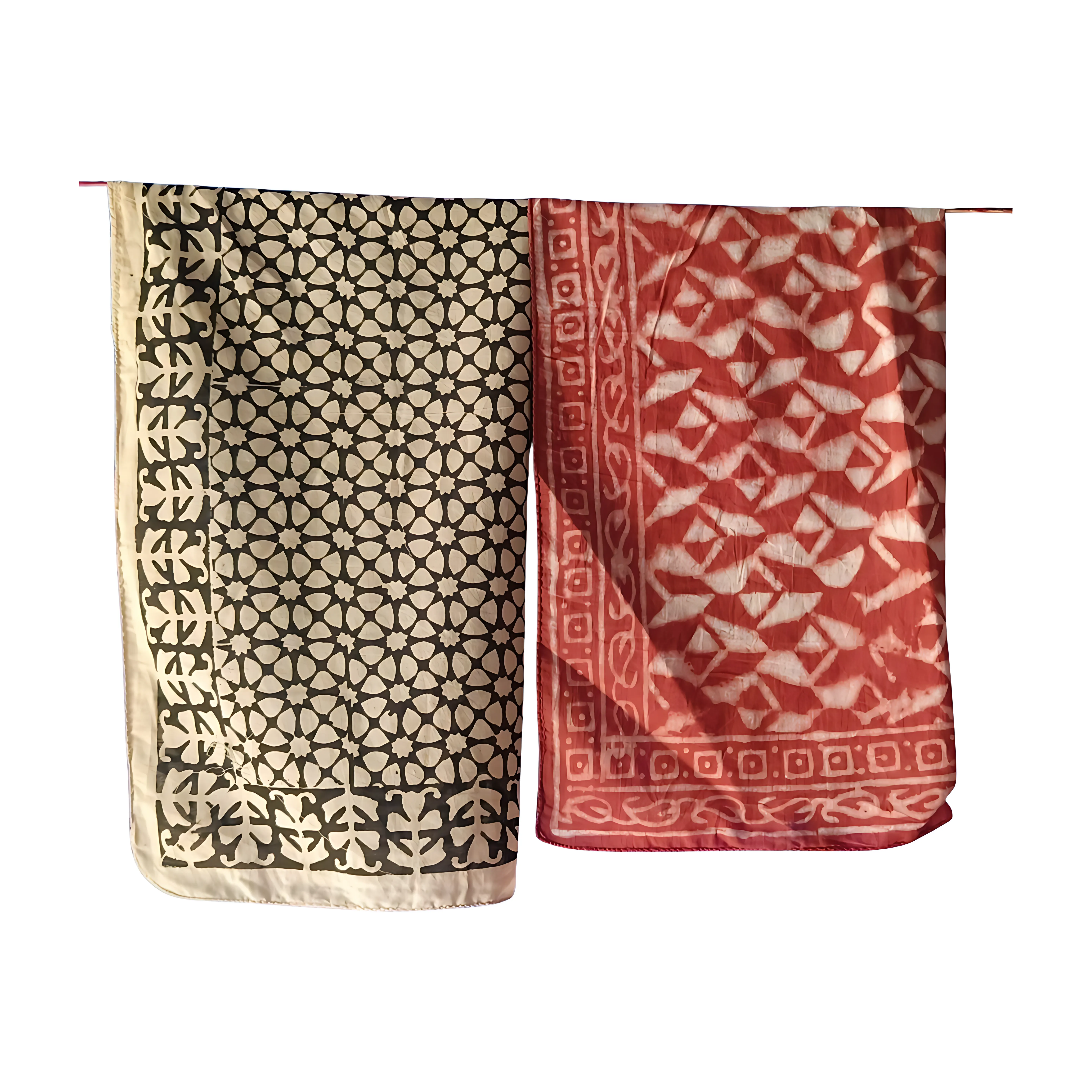 Eco-Dyed Cotton Bandana Set (Pack of 5) – Hand Block Printed