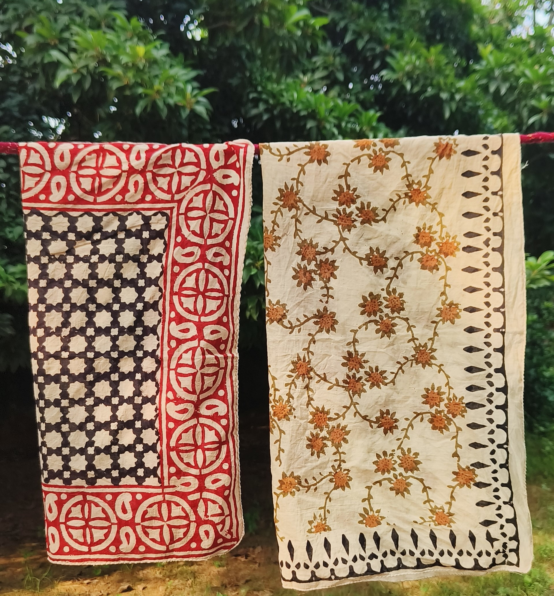 Handmade Block Print Cotton Scarves
