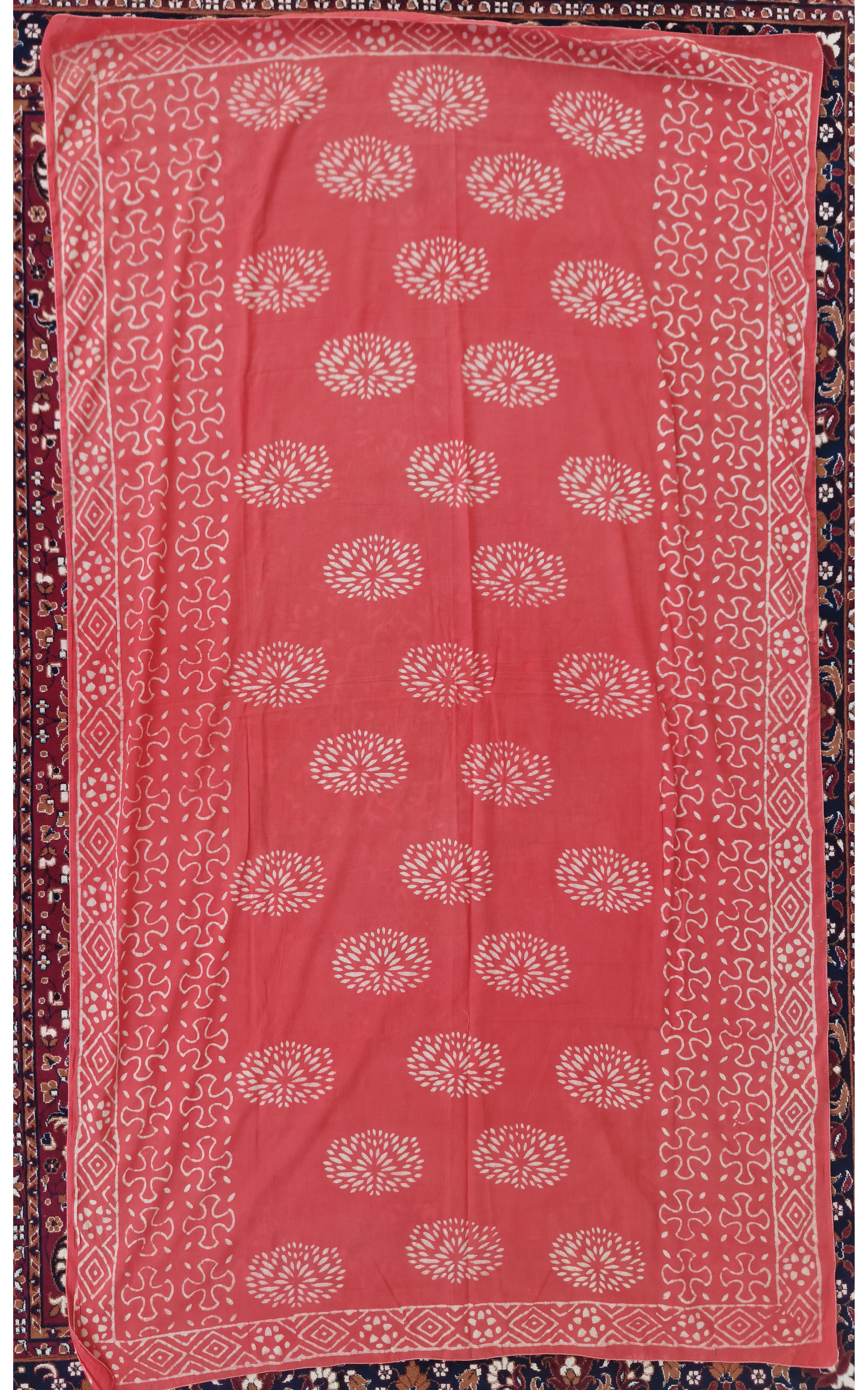 Handcrafted Red Printed Shawl