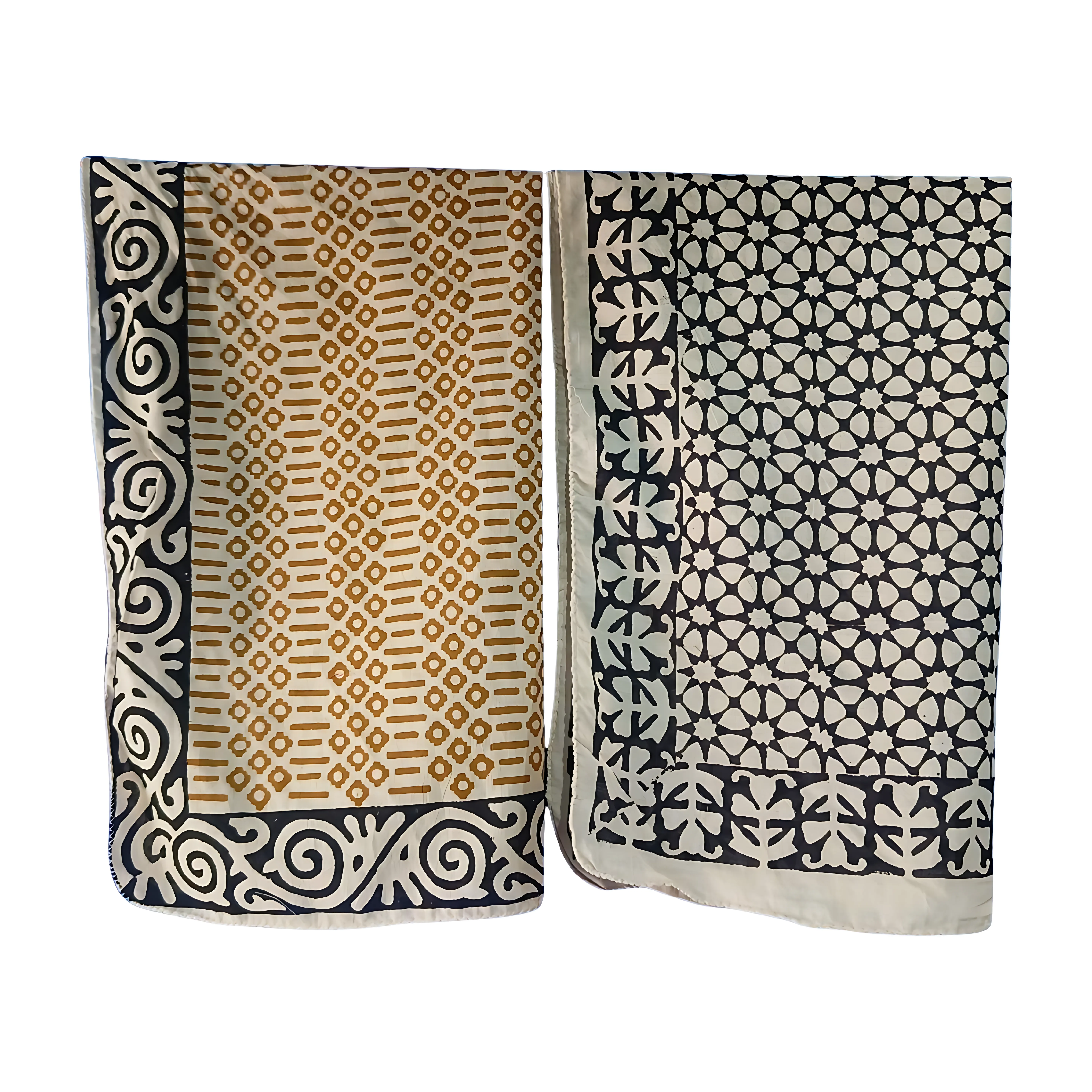 Traditional Indian Block Print Bandanas (Pack of 5) – Natural Cotton Fabric