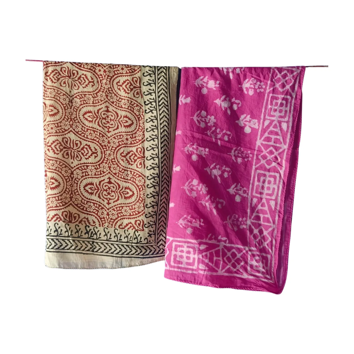 Organic Cotton Bandanas – Set of 5 Block Printed Handmade Scarves