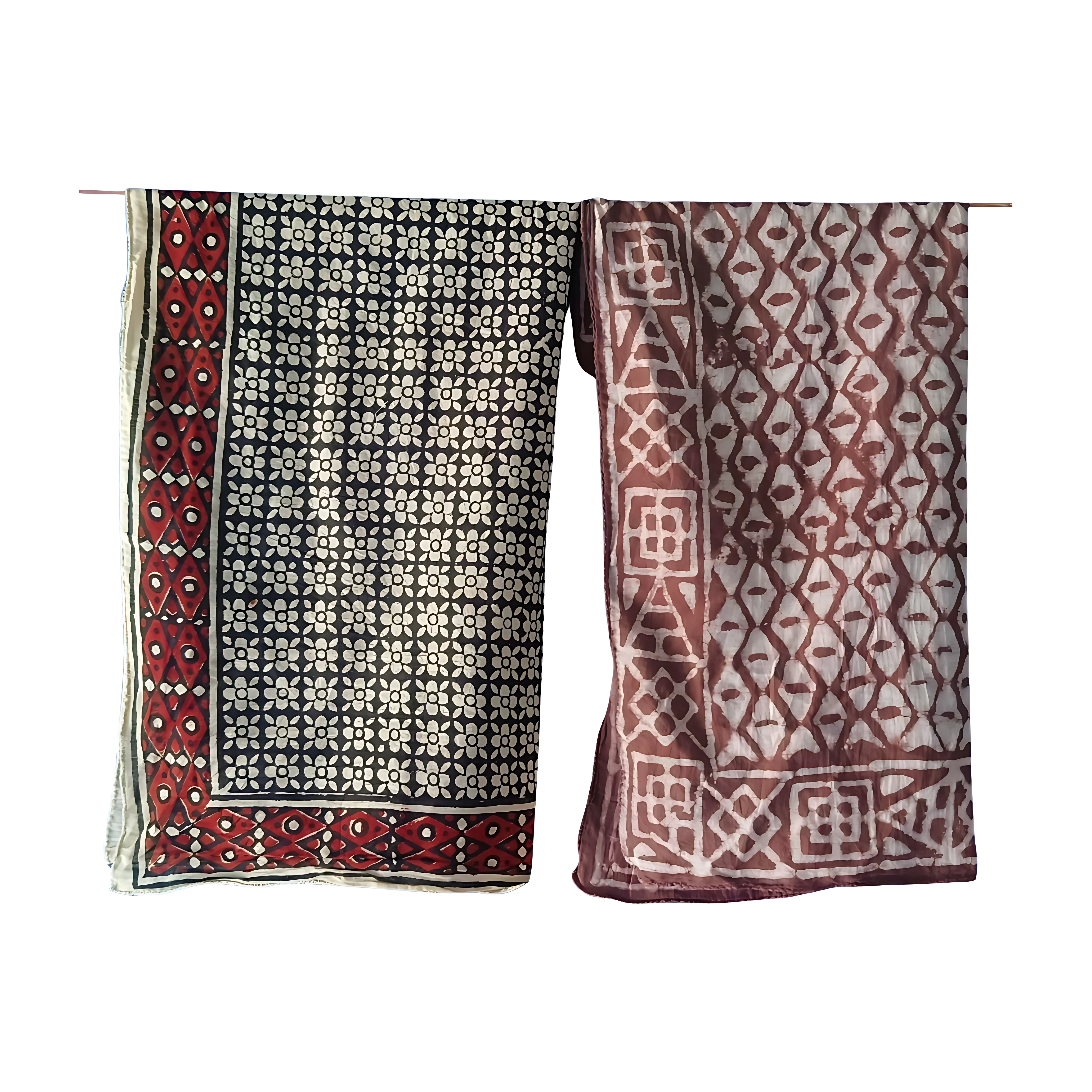 Handmade Block Print Cotton Bandanas – Set of 5 Artisan Scarves